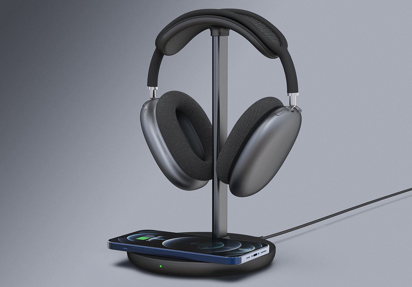 Headset stand wireless charging，