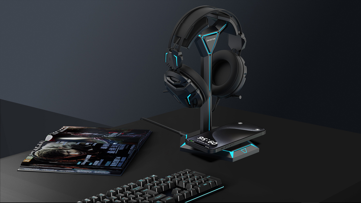 Mecha headset wireless charging，