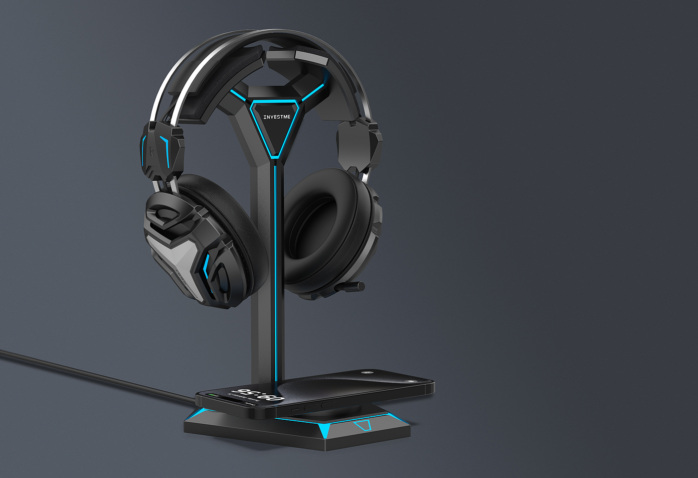 Mecha headset wireless charging，