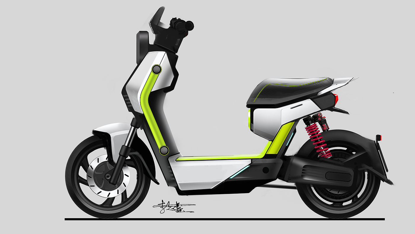 National standard electric vehicle，Electric bicycle design，Vehicle Design Sketch，