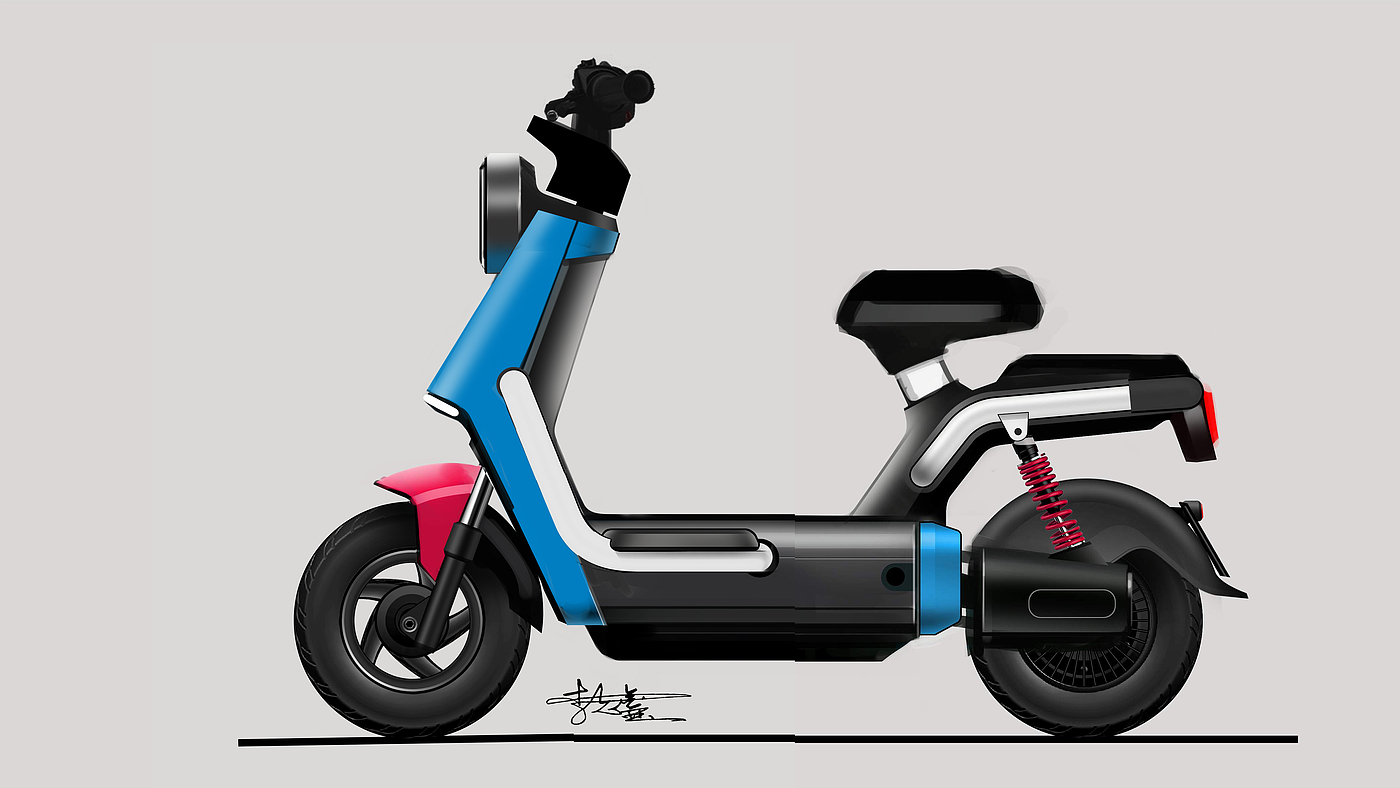 National standard electric vehicle，Electric bicycle design，Vehicle Design Sketch，