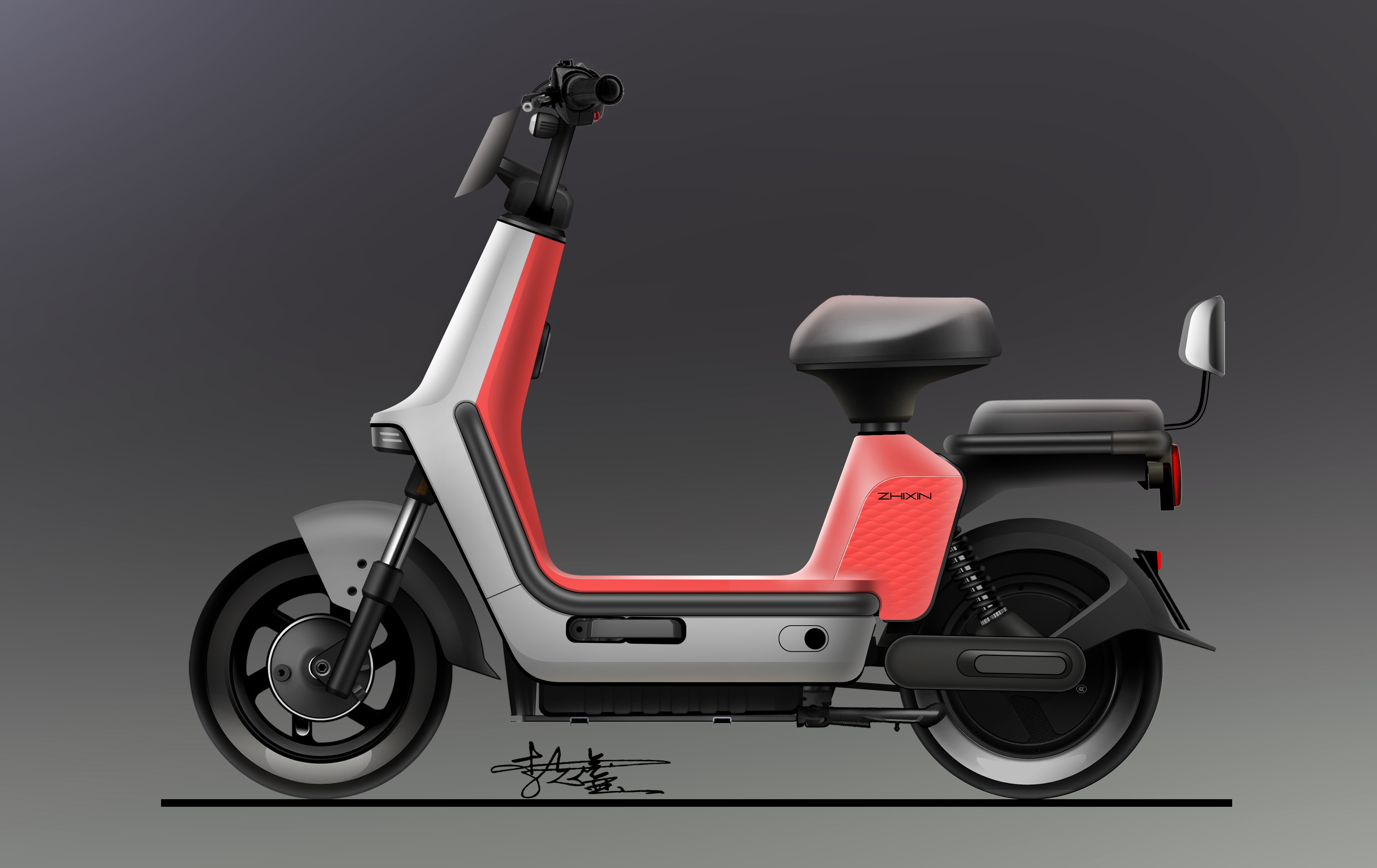 National standard electric vehicle，Electric bicycle design，Vehicle Design Sketch，