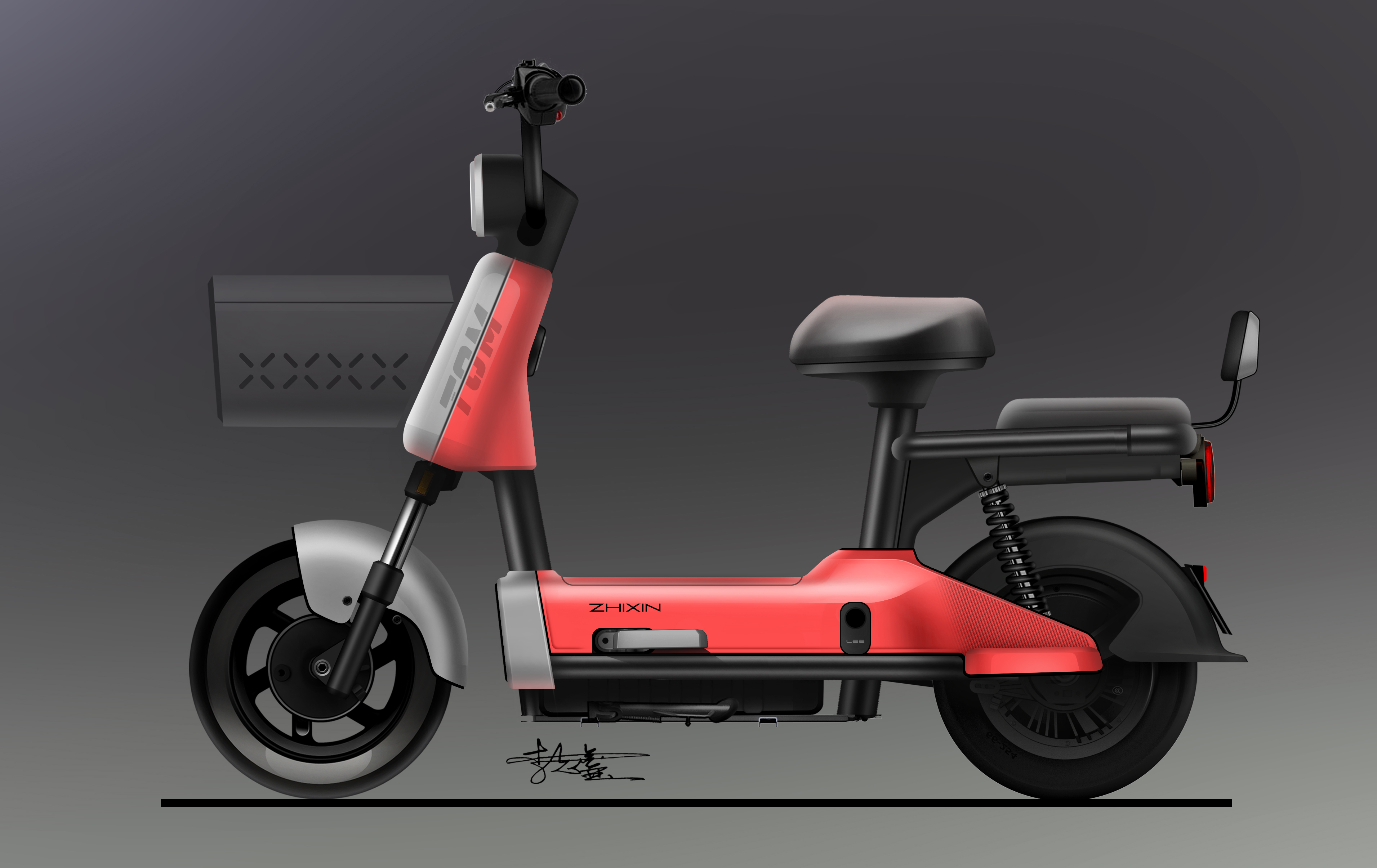 National standard electric vehicle，Electric bicycle design，Vehicle Design Sketch，