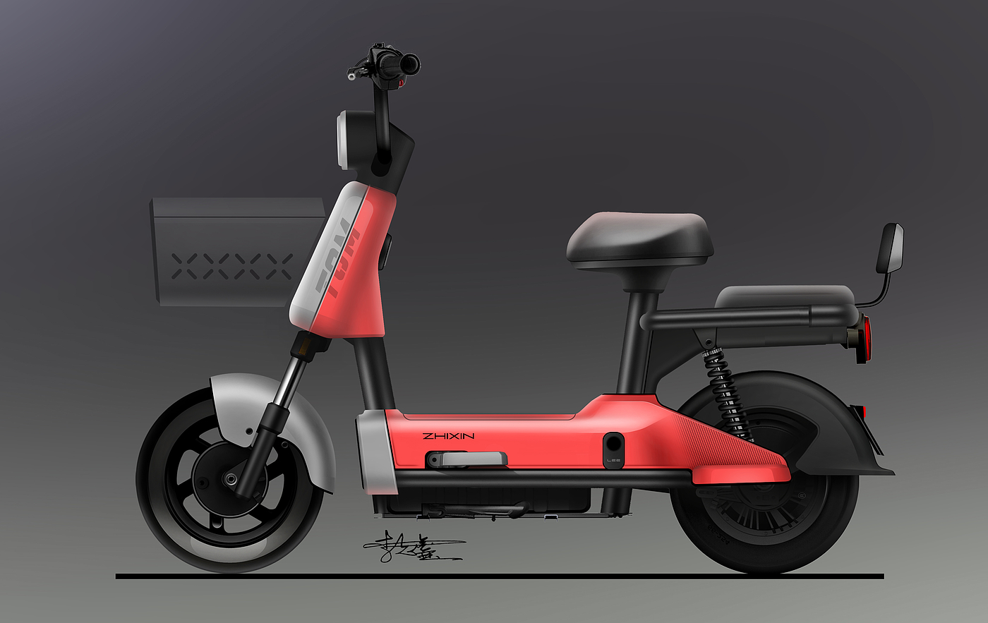 National standard electric vehicle，Electric bicycle design，Vehicle Design Sketch，