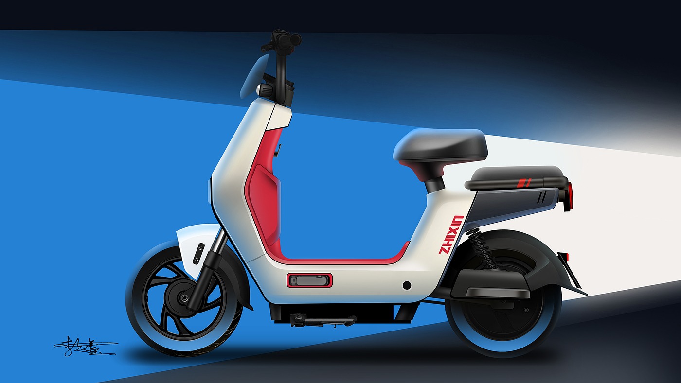 National standard electric vehicle，Electric bicycle design，Vehicle Design Sketch，