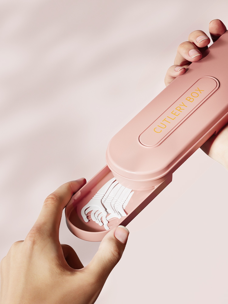 Portable box，Tableware box，Student portable tableware box，Tableware box with dental floss storage，