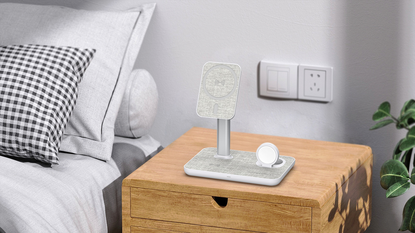 Magnetic three-in-one wireless charging，