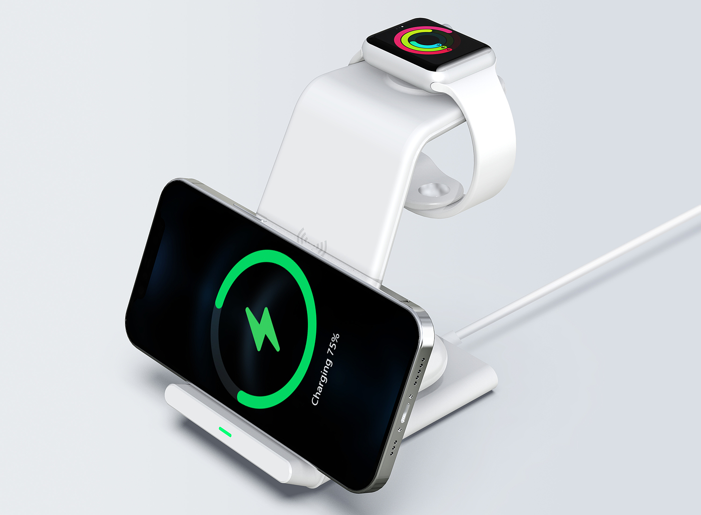 Magnetic three-in-one wireless charging，