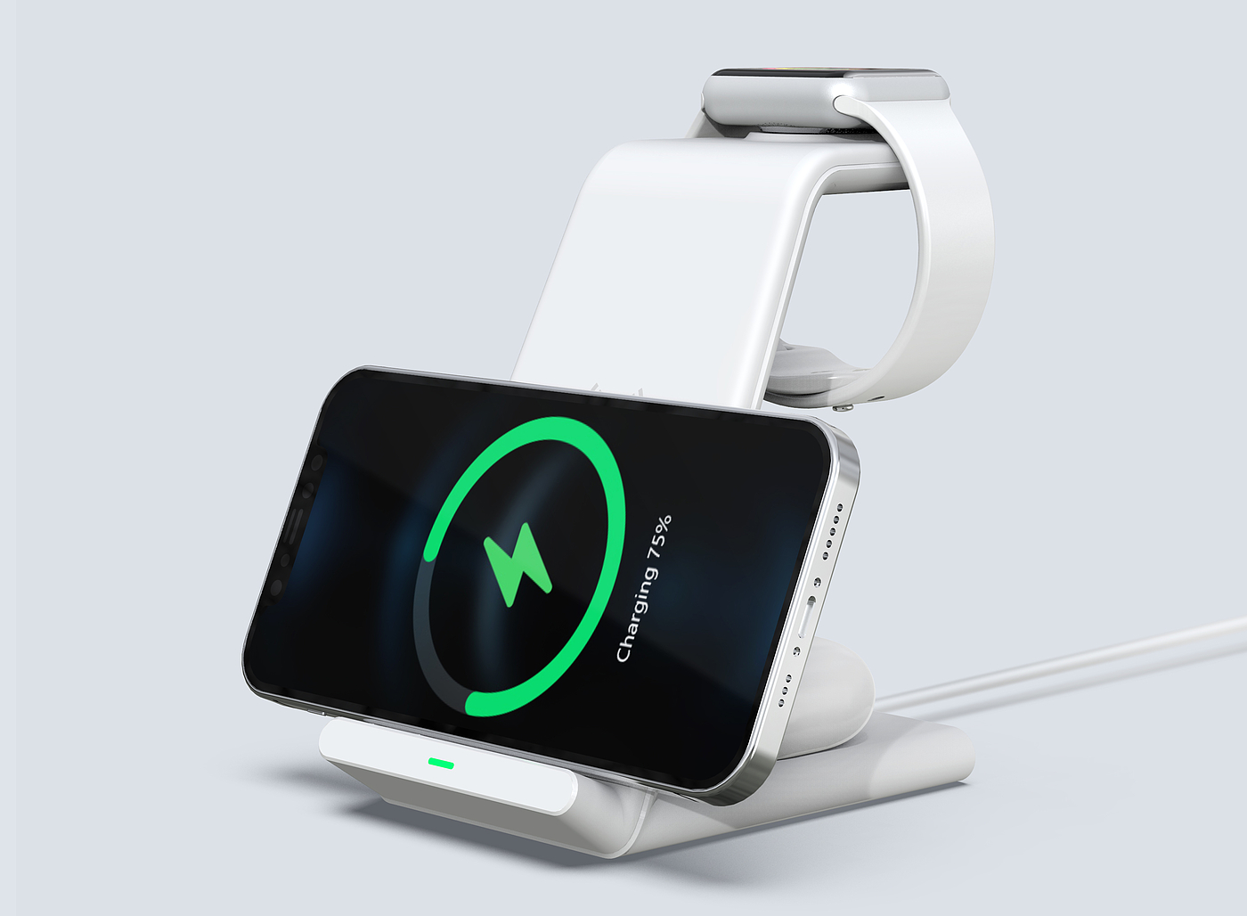 Magnetic three-in-one wireless charging，