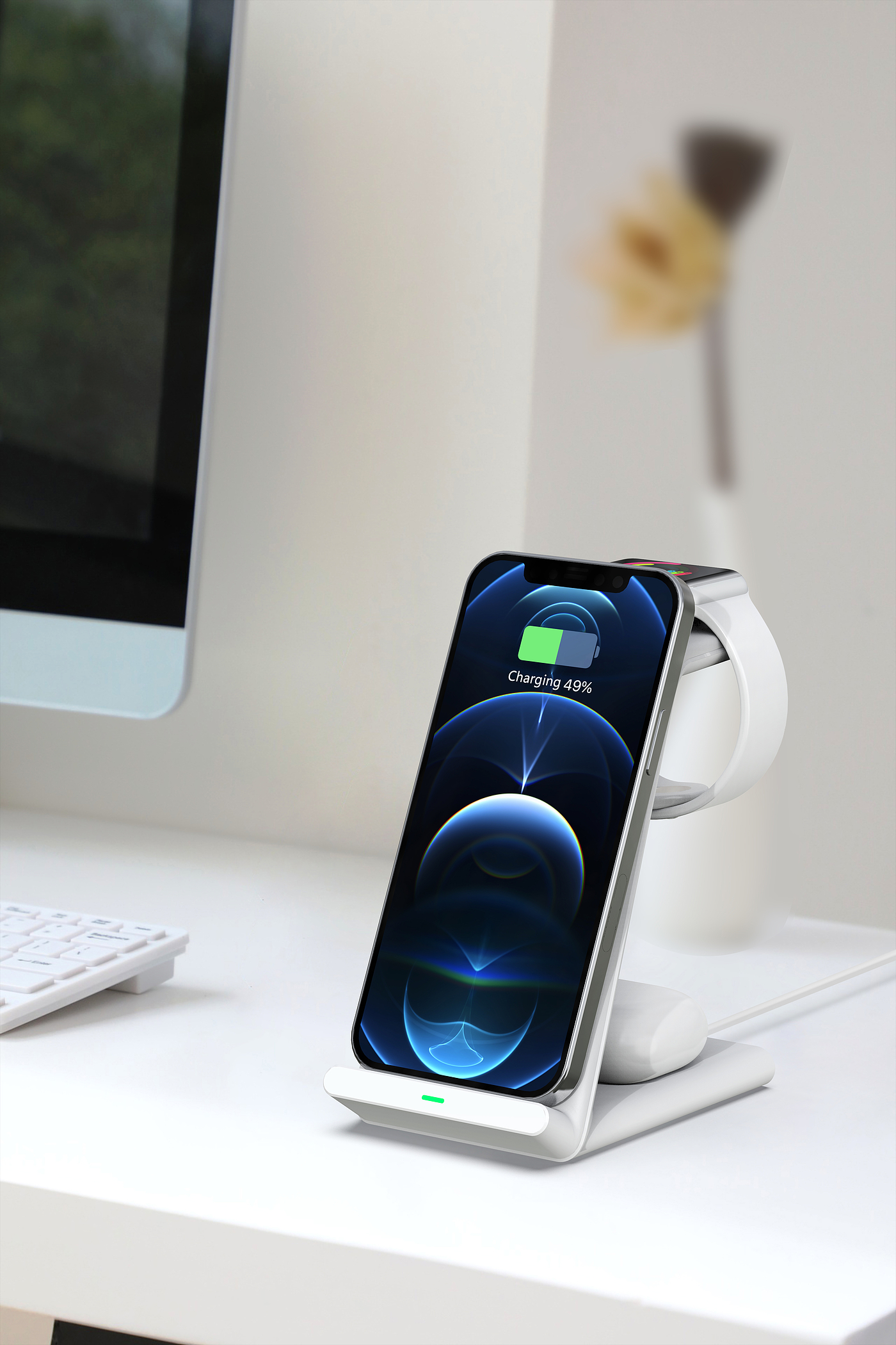 Magnetic three-in-one wireless charging，