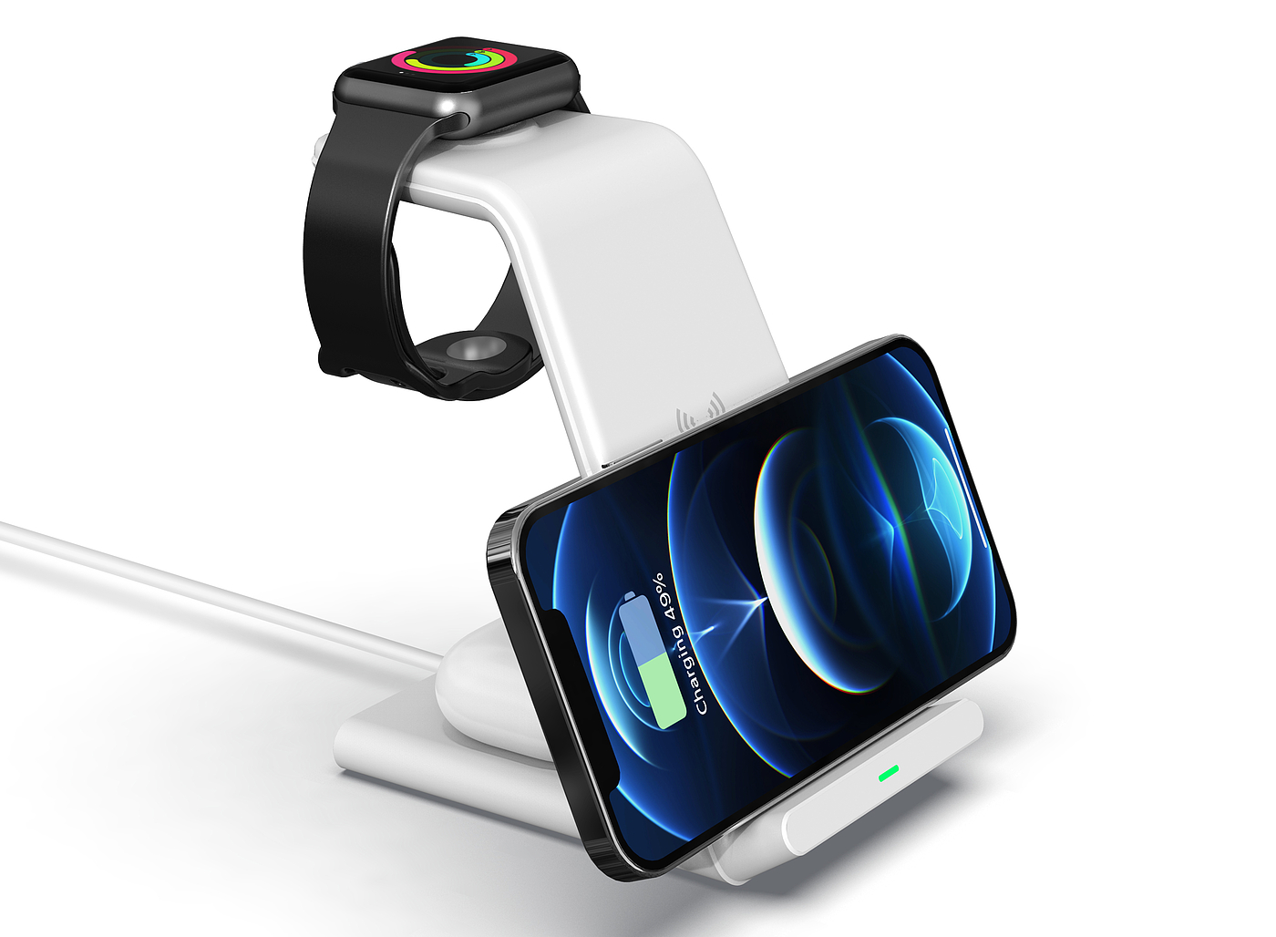 Magnetic three-in-one wireless charging，