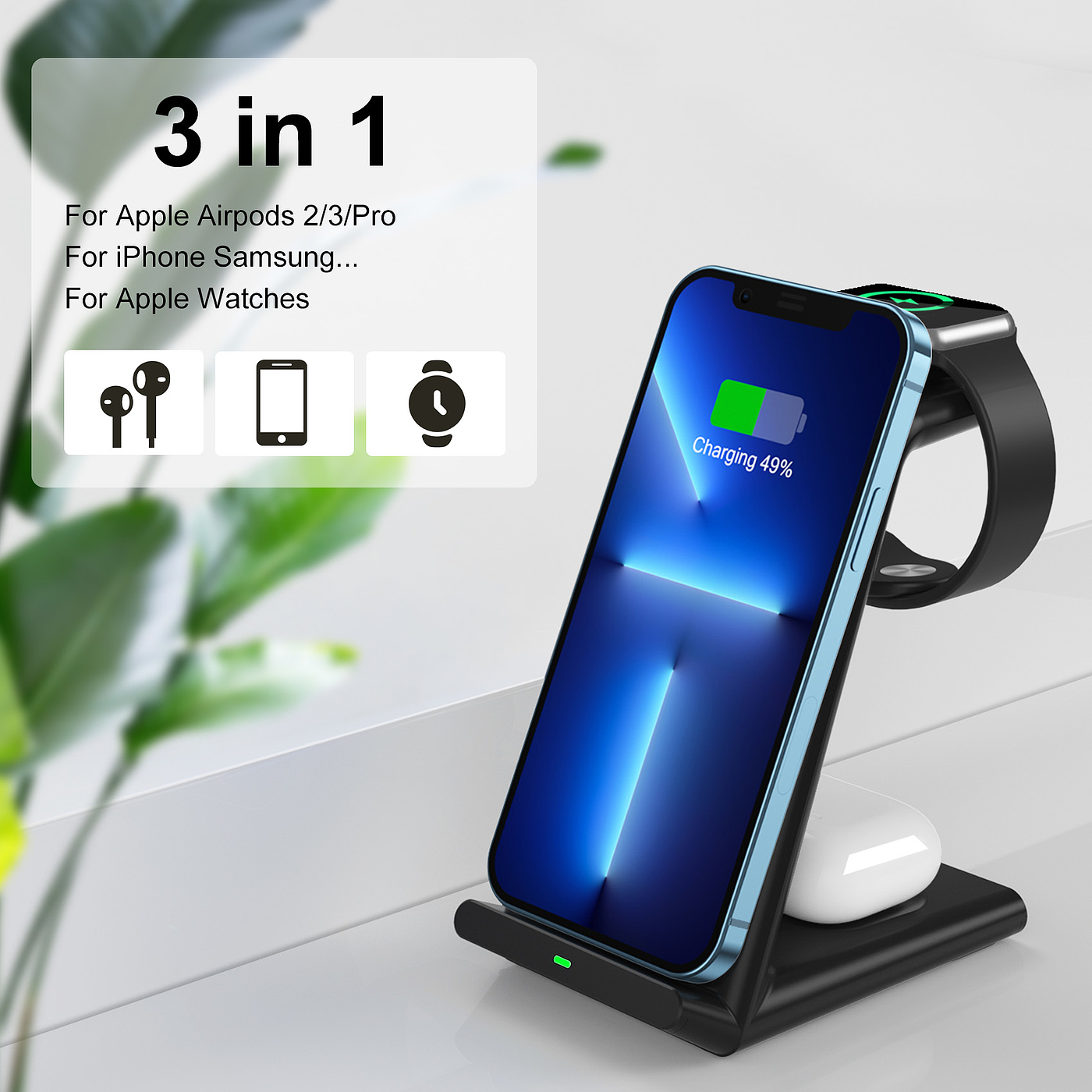 Magnetic three-in-one wireless charging，