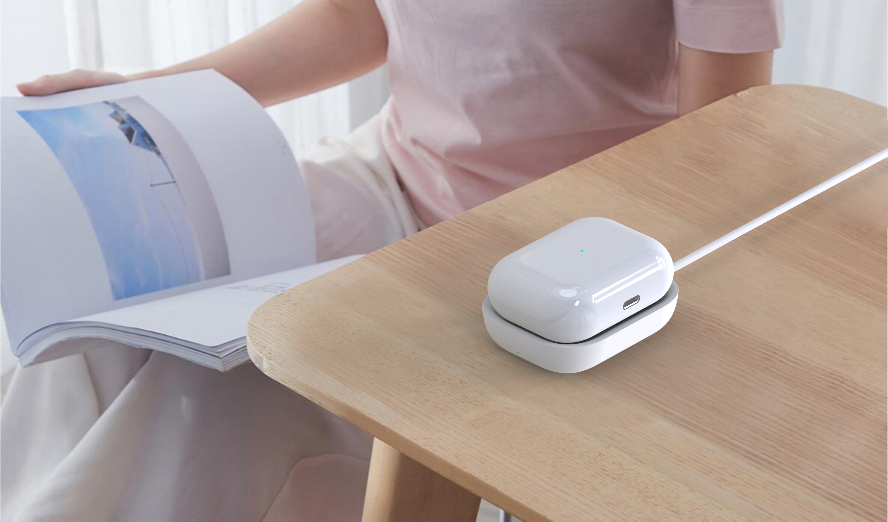 airpods apple headset wireless charger，