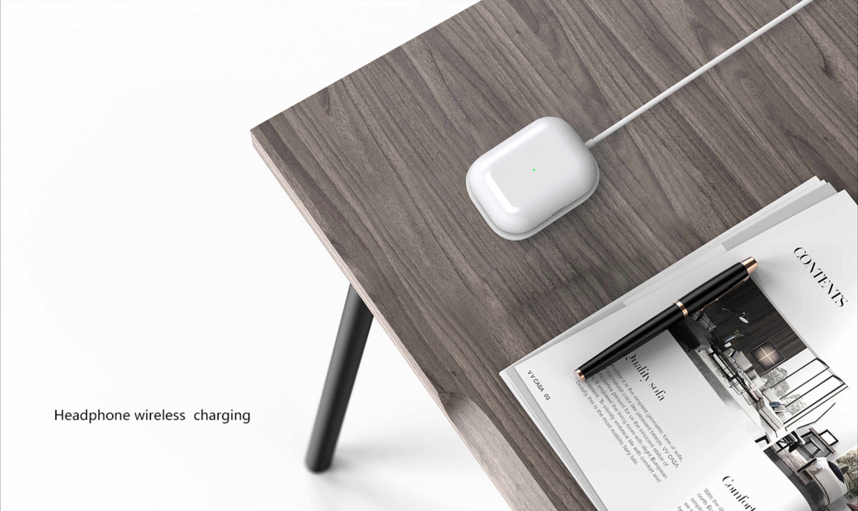 airpods apple headset wireless charger，