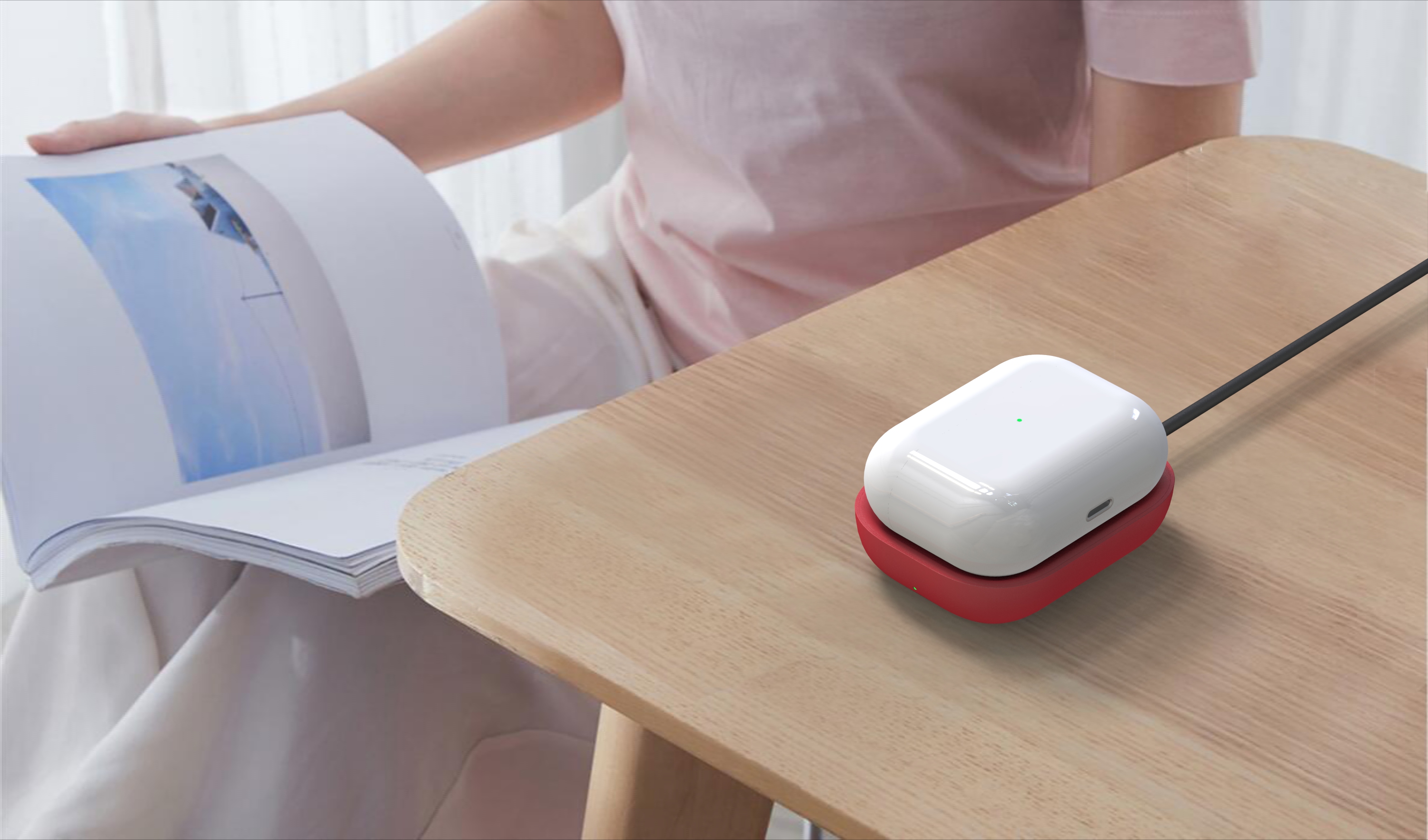 airpods apple headset wireless charger，