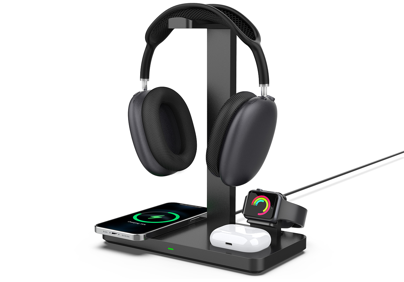 Multi-function earphone holder wireless charging，