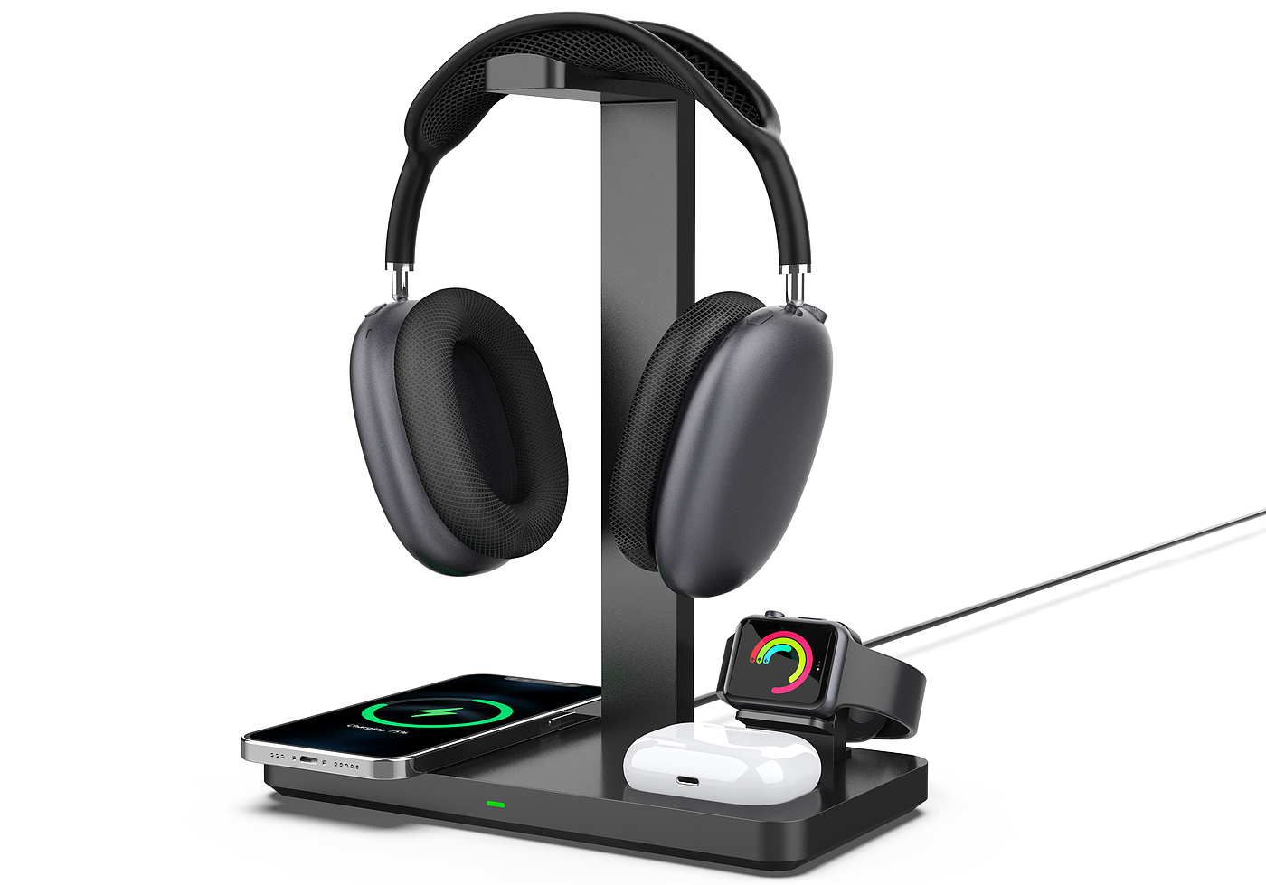 Multi-function earphone holder wireless charging，