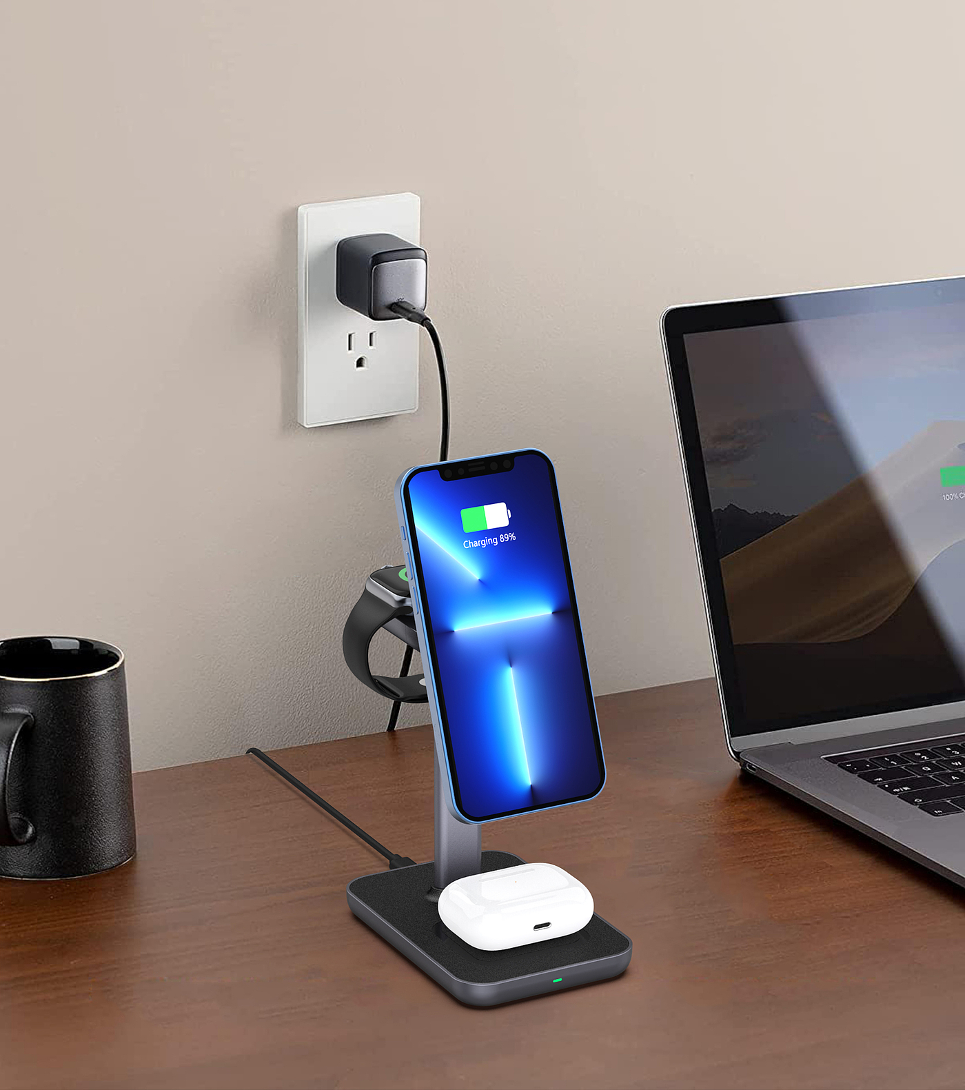 Magnetic suction wireless charging，