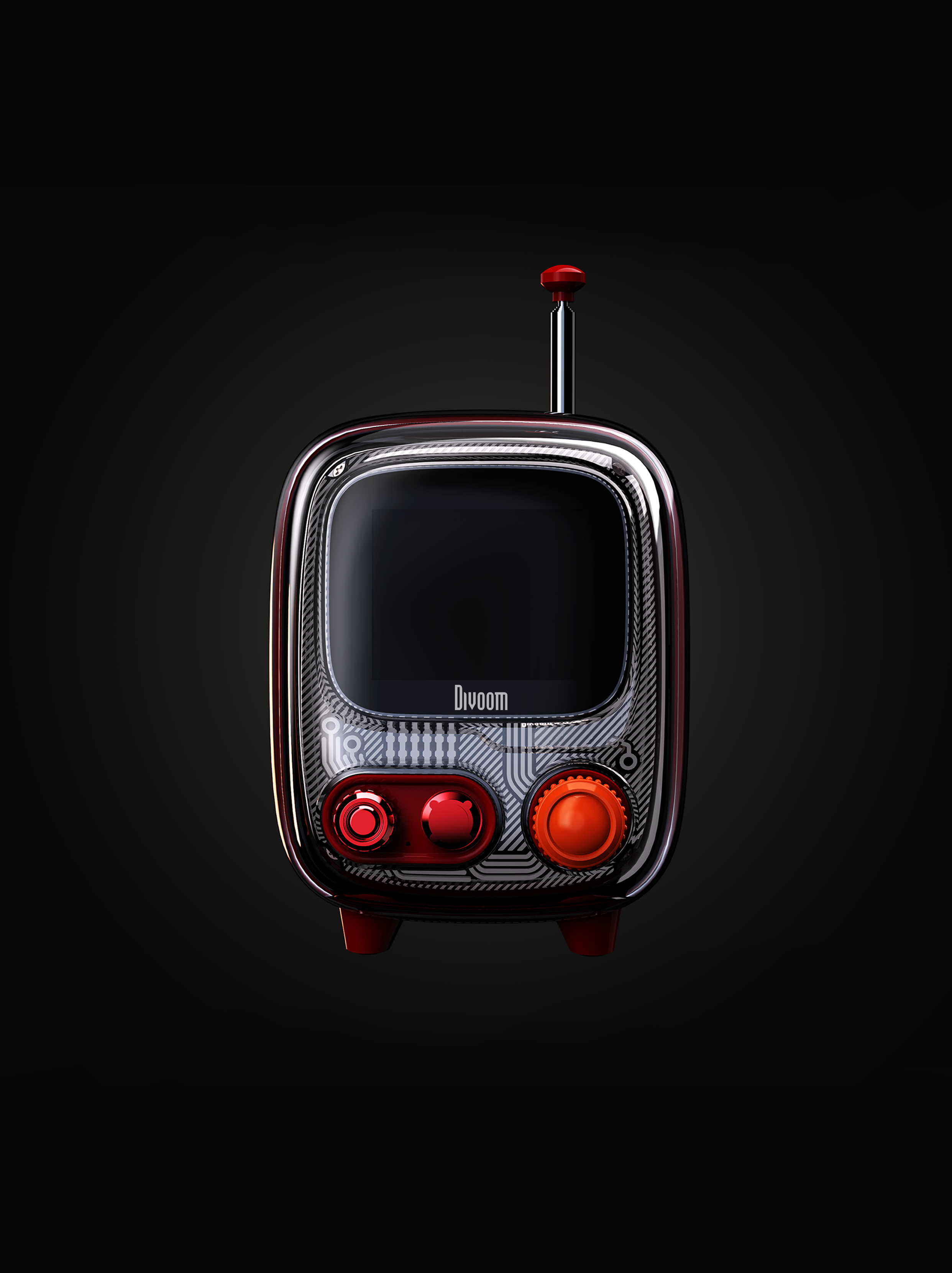 product design，album speaker，Retro small TV，Bluetooth Speaker ，The table is set up.，