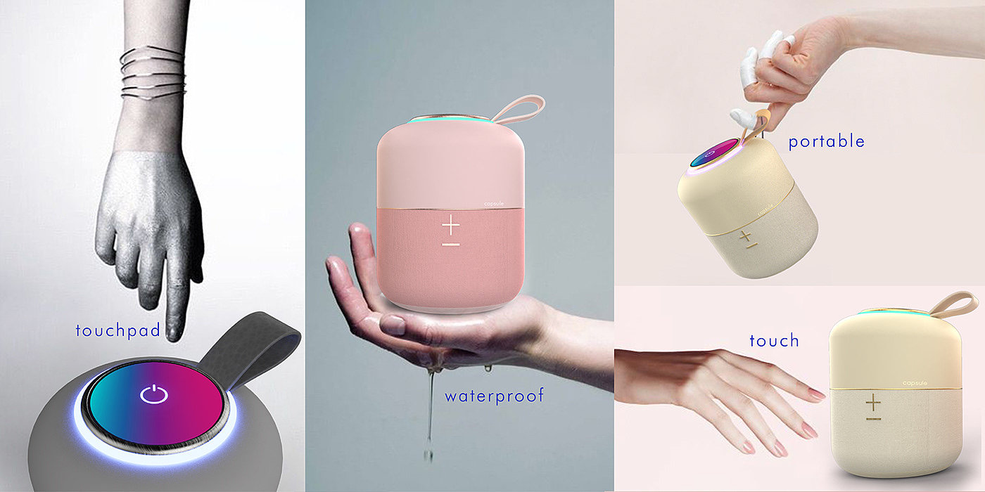 Capsule，Bluetooth Speaker ，Clock，multi-function，conceptual design，