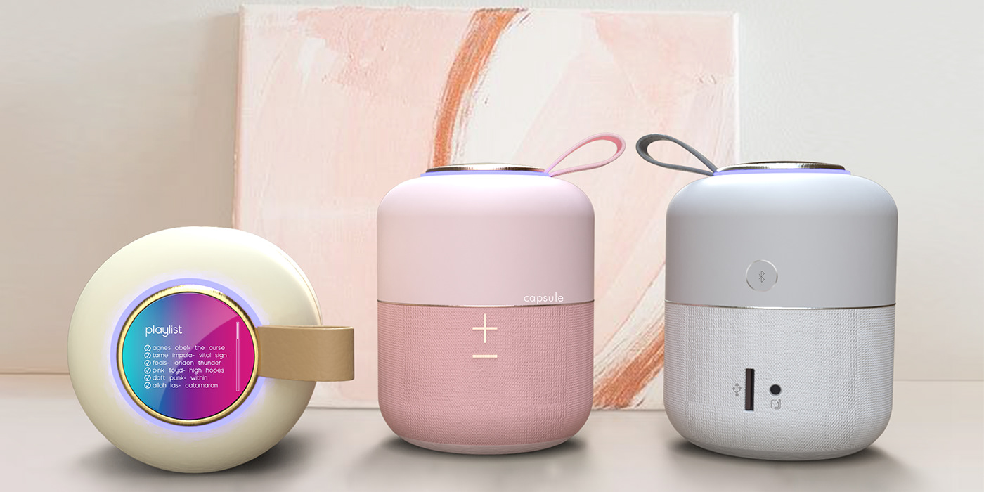 Capsule，Bluetooth Speaker ，Clock，multi-function，conceptual design，