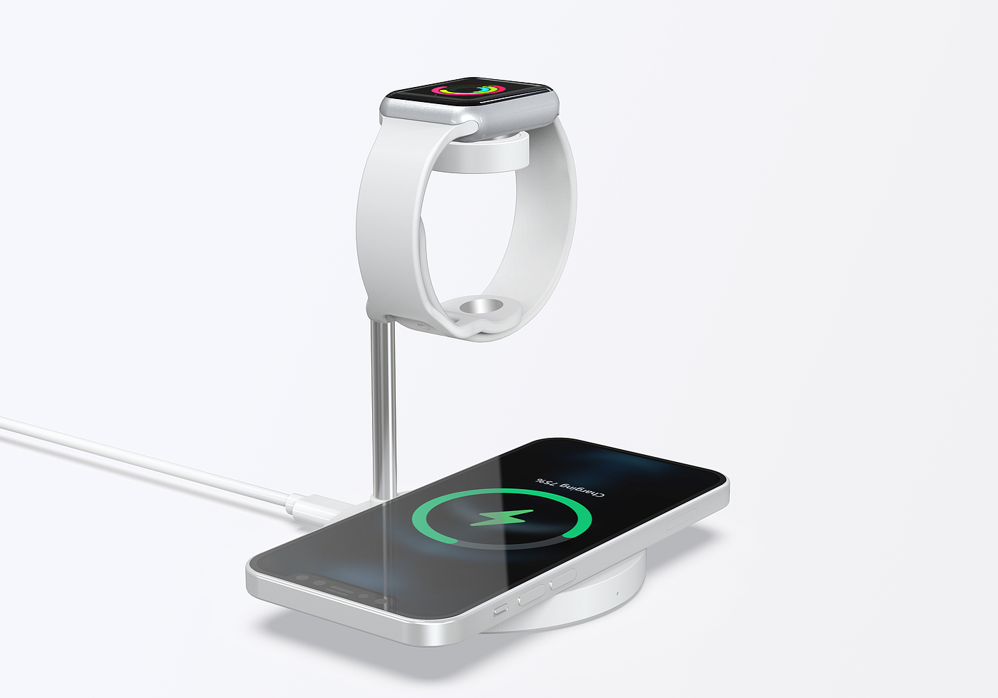 Watch mobile phone two-in-one wireless charging，