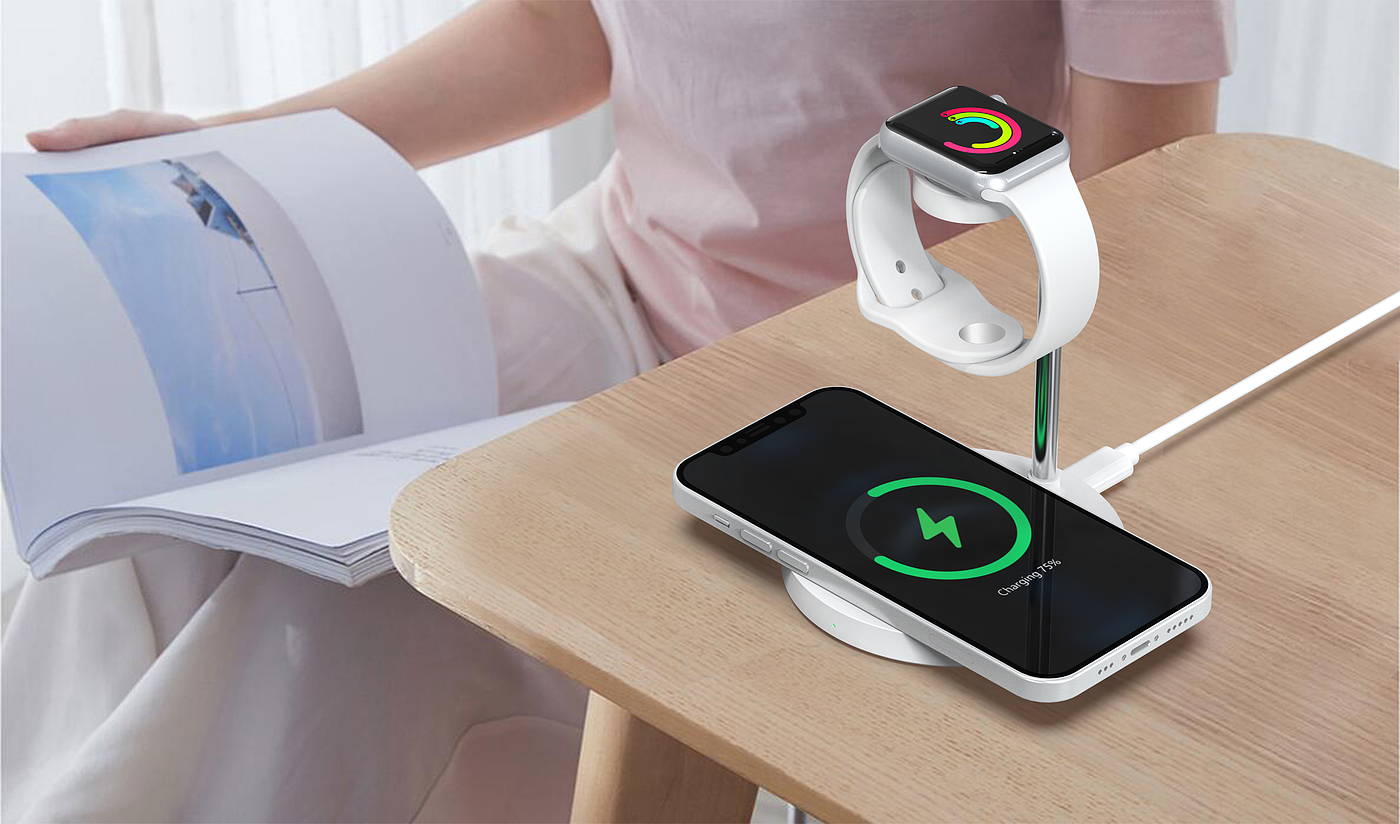 Watch mobile phone two-in-one wireless charging，