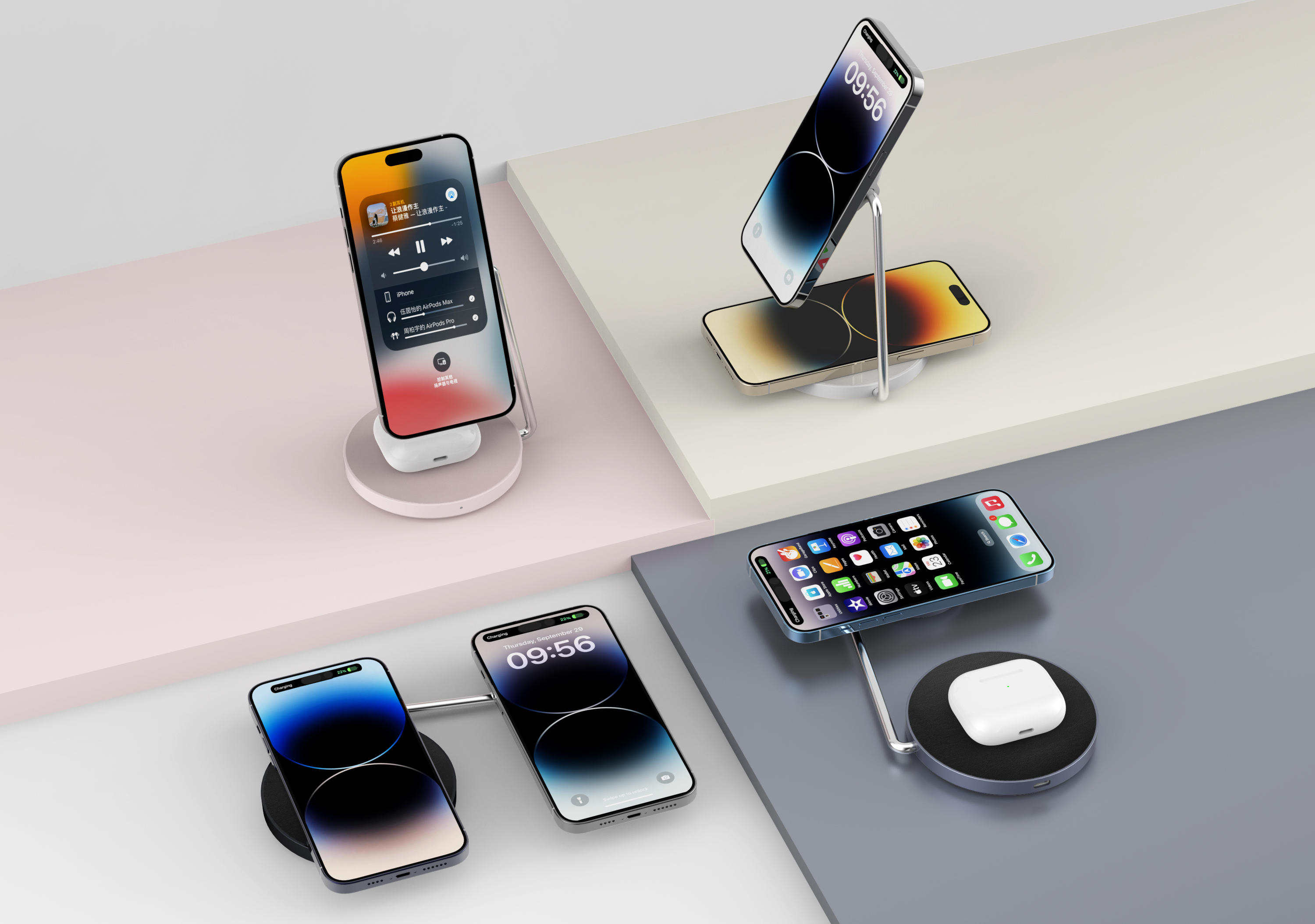 Watch mobile phone two-in-one wireless charging，