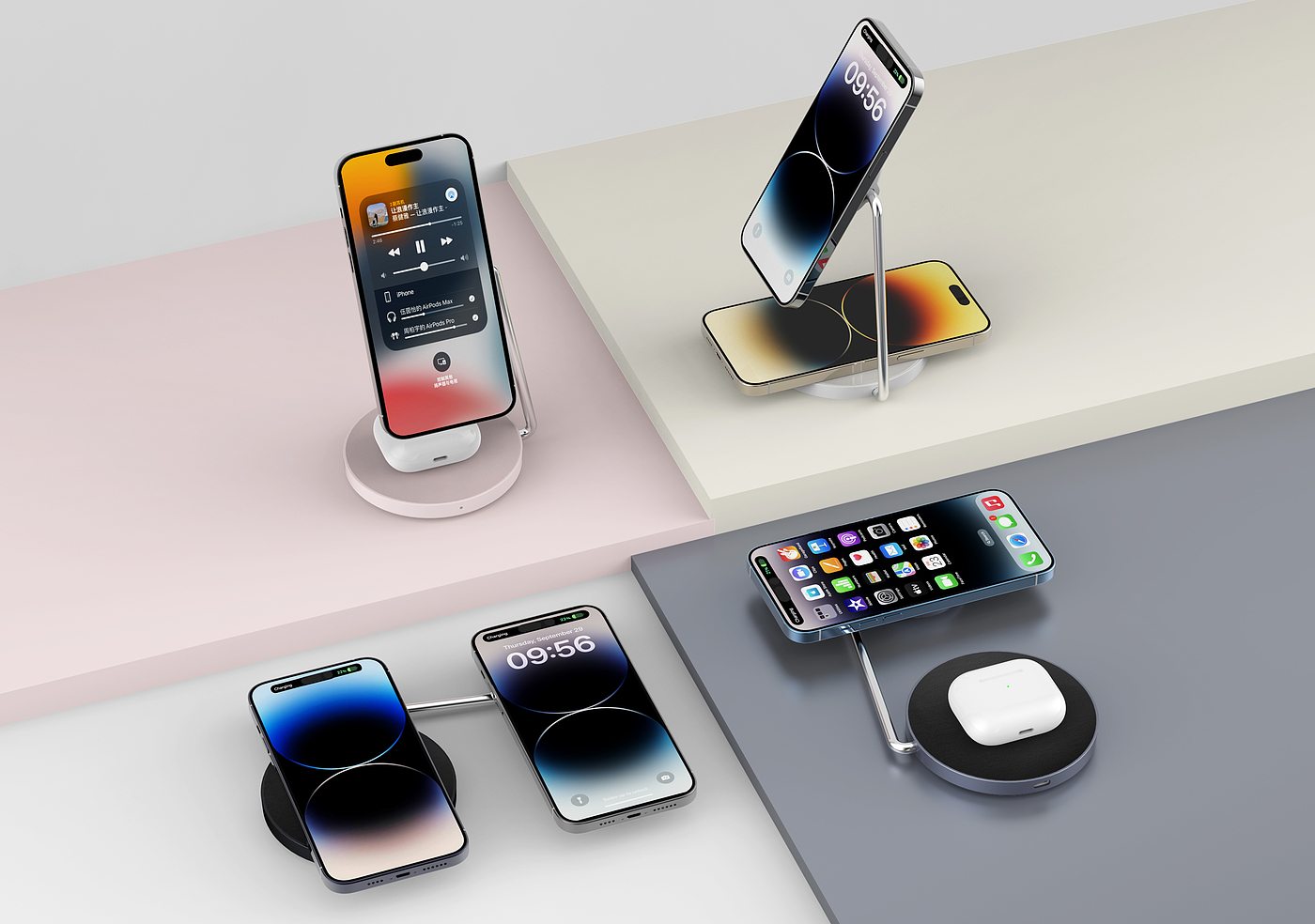 Watch mobile phone two-in-one wireless charging，