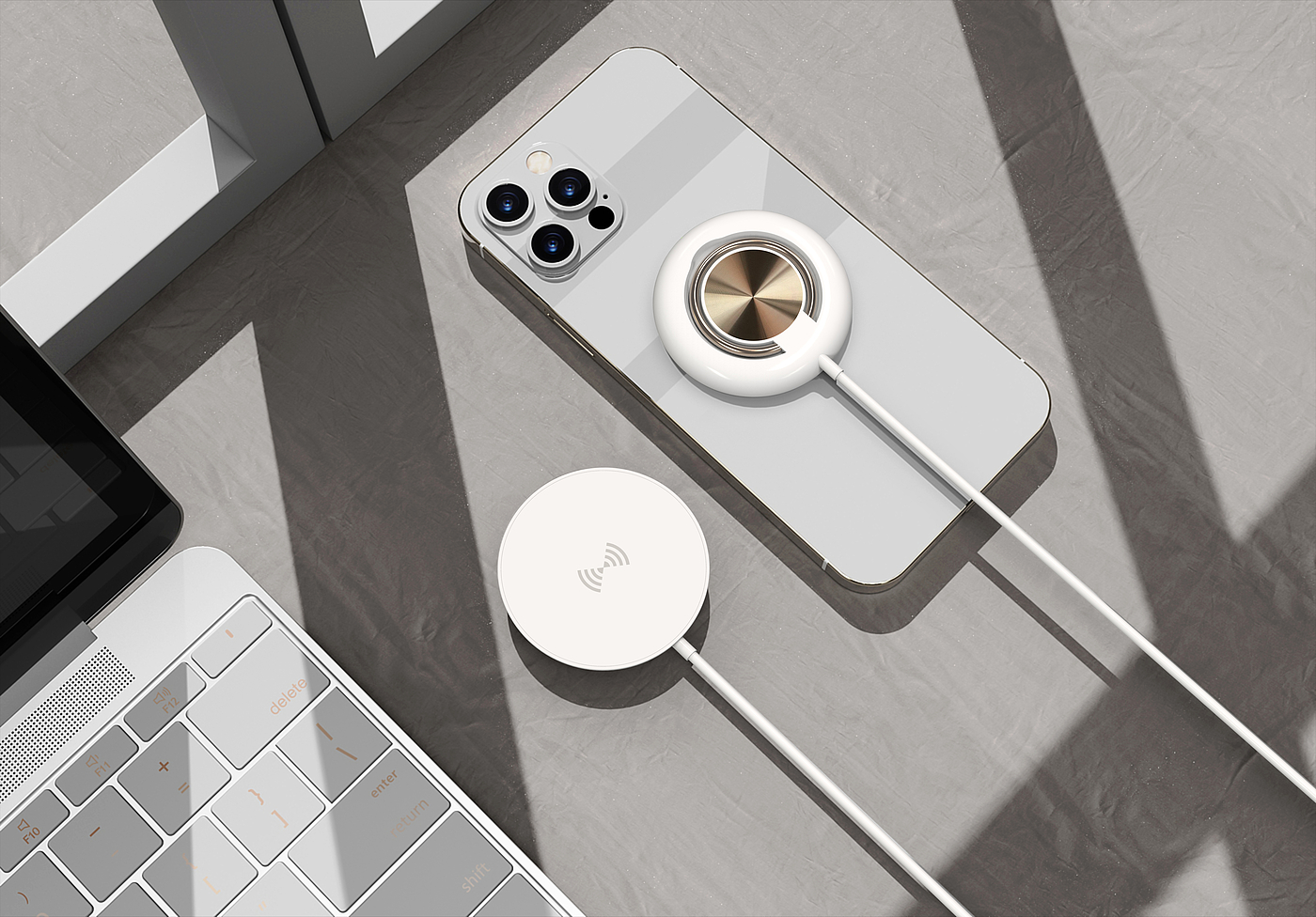 Apple magnetic bracket wireless charging，