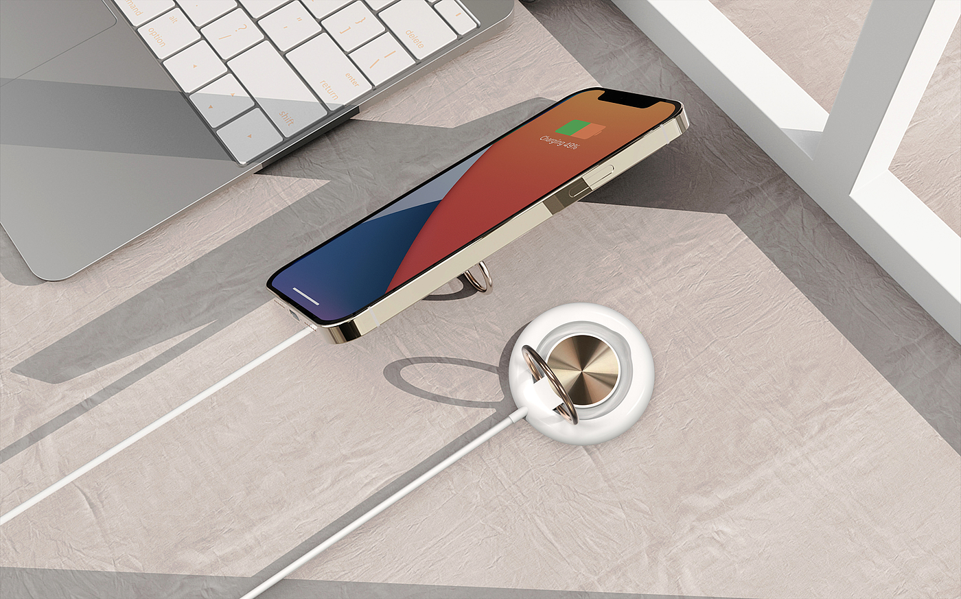 Apple magnetic bracket wireless charging，
