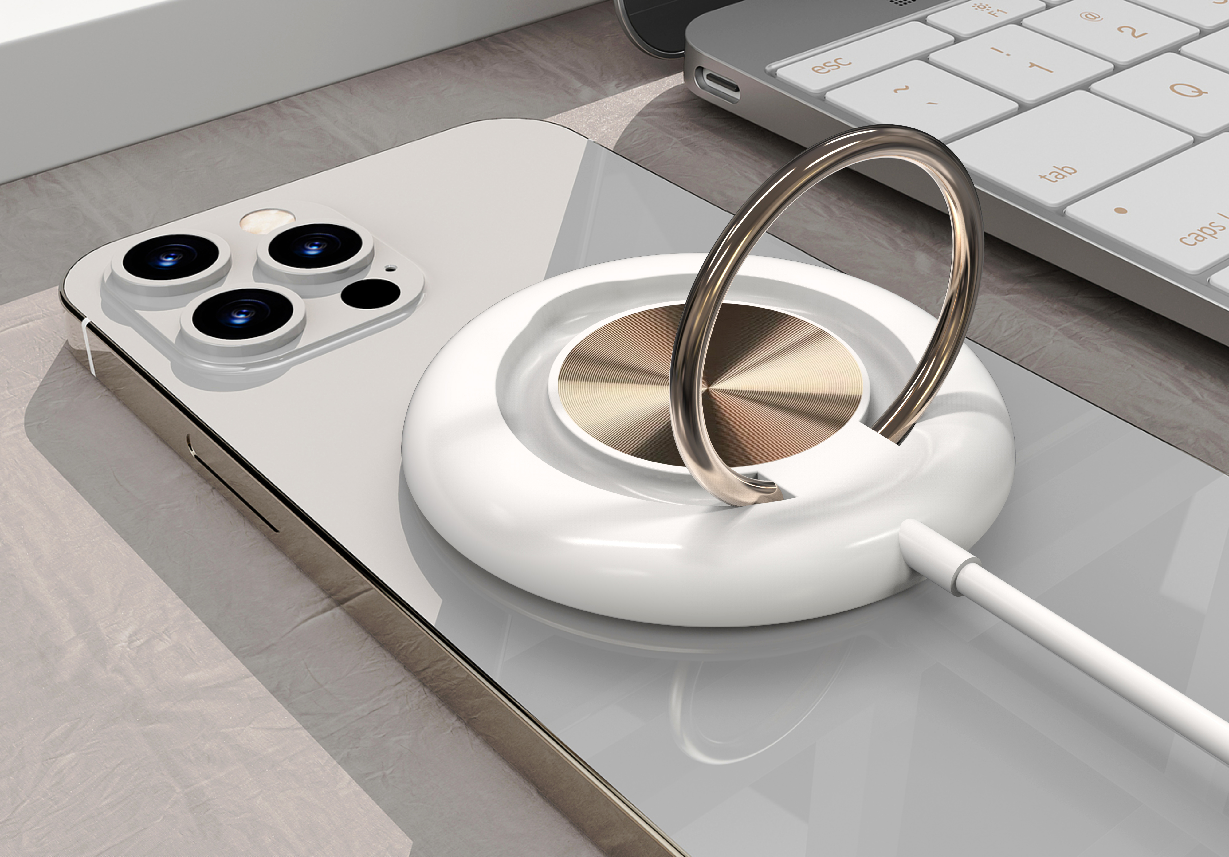 Apple magnetic bracket wireless charging，