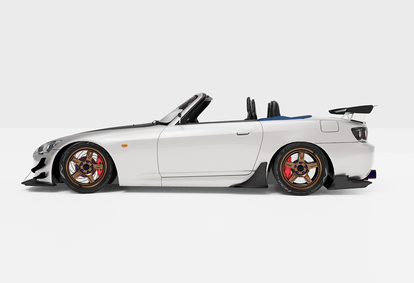 Car rendering，Honda，Rendering exercise，vehicle，racing，S2000，