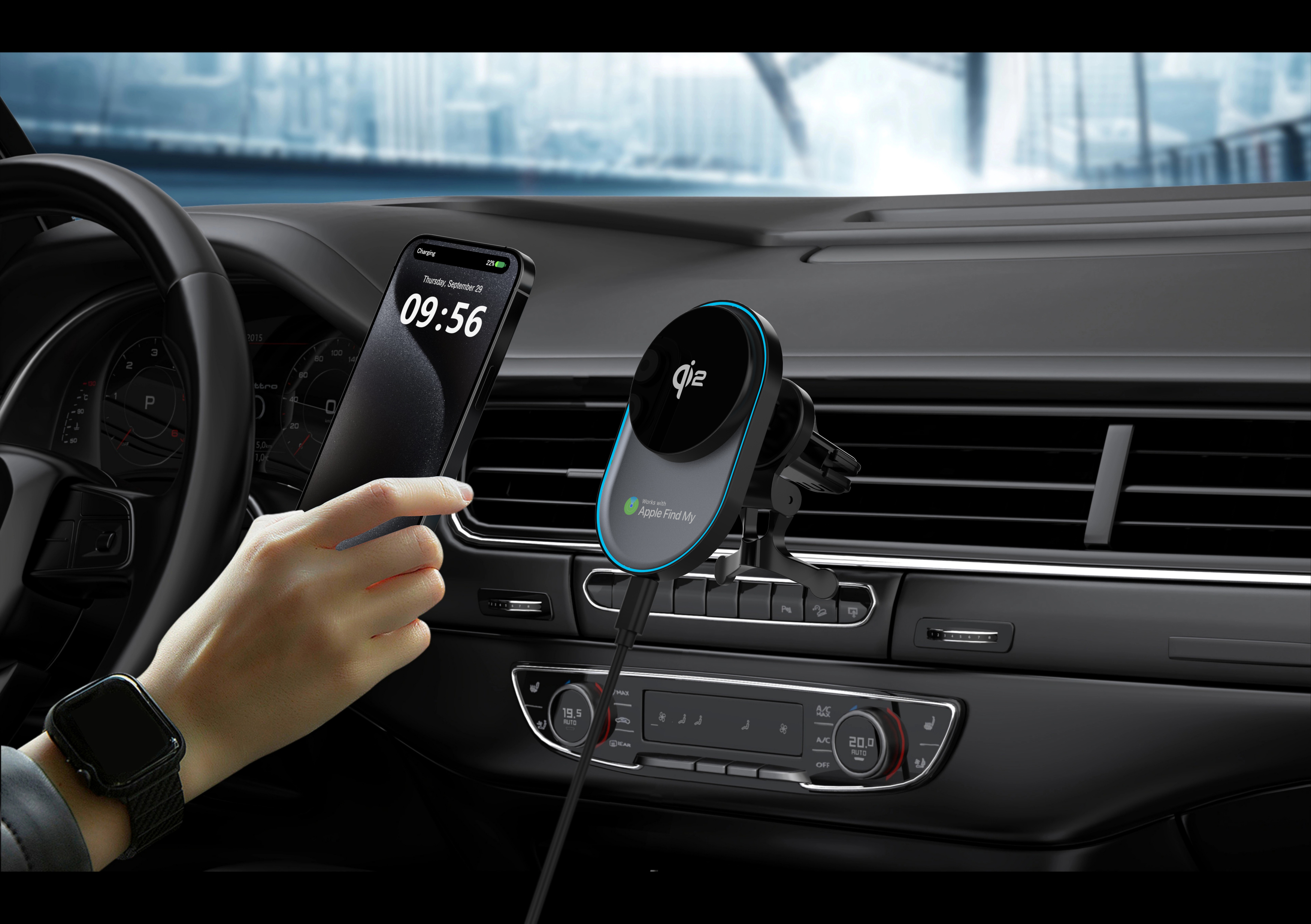 Find My tracking locator magnetic car wireless charger，