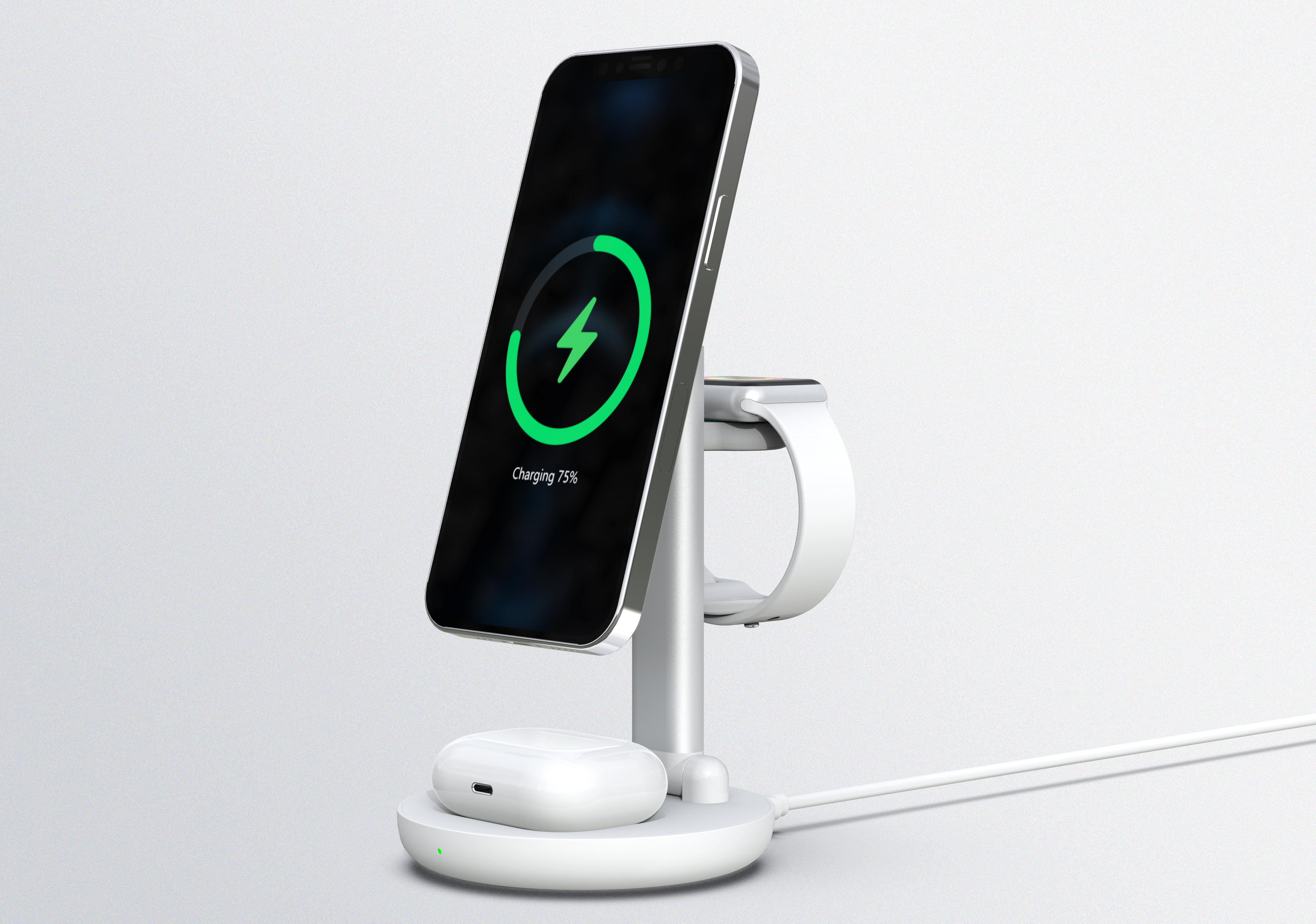 Magnetic three-in-one wireless charging，
