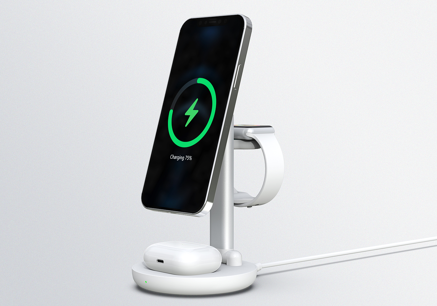 Magnetic three-in-one wireless charging，