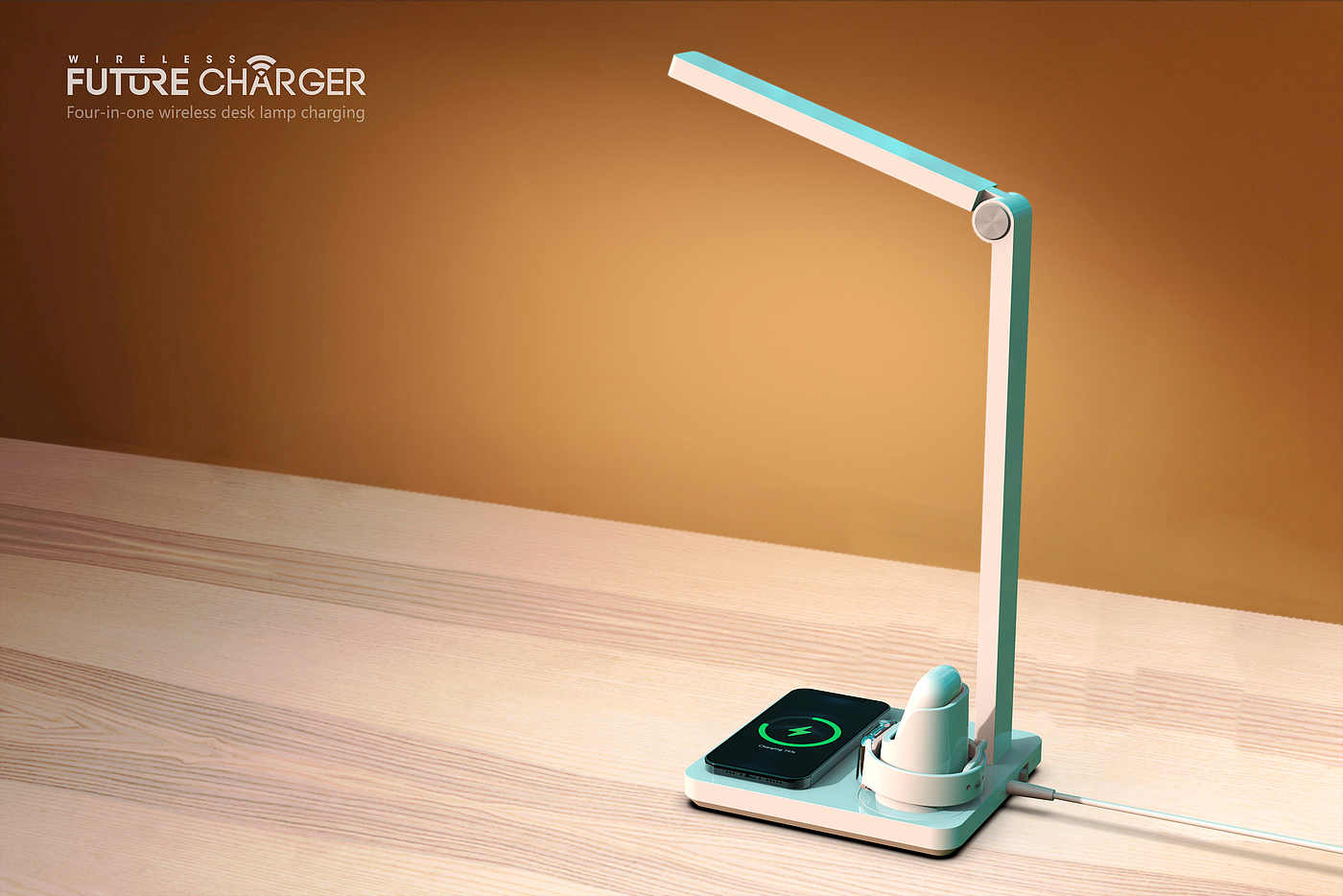 All-in-one table lamp wireless charging，