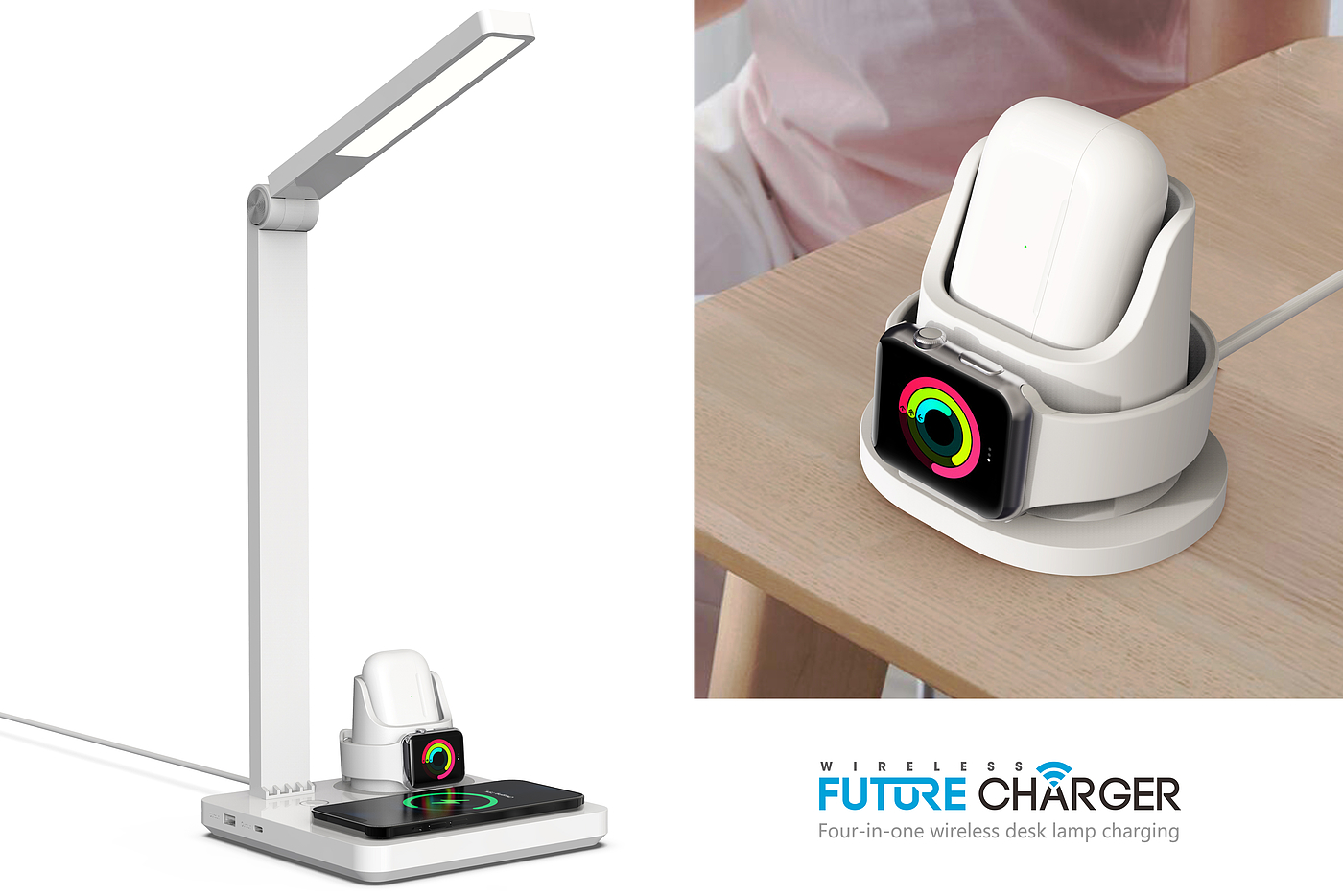 All-in-one table lamp wireless charging，