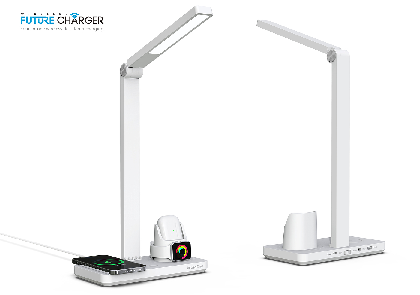 All-in-one table lamp wireless charging，