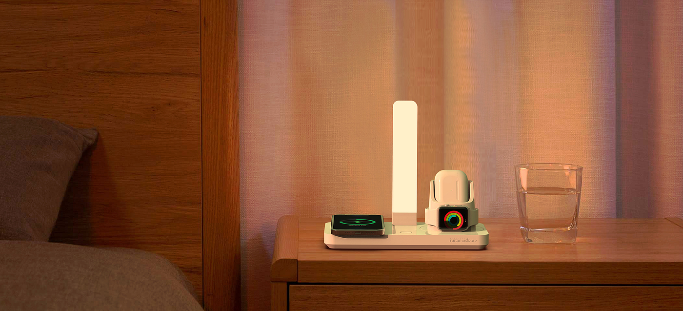 All-in-one table lamp wireless charging，