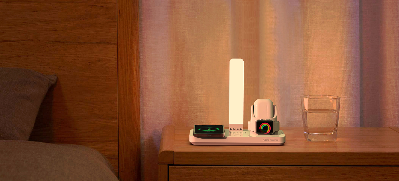 All-in-one table lamp wireless charging，