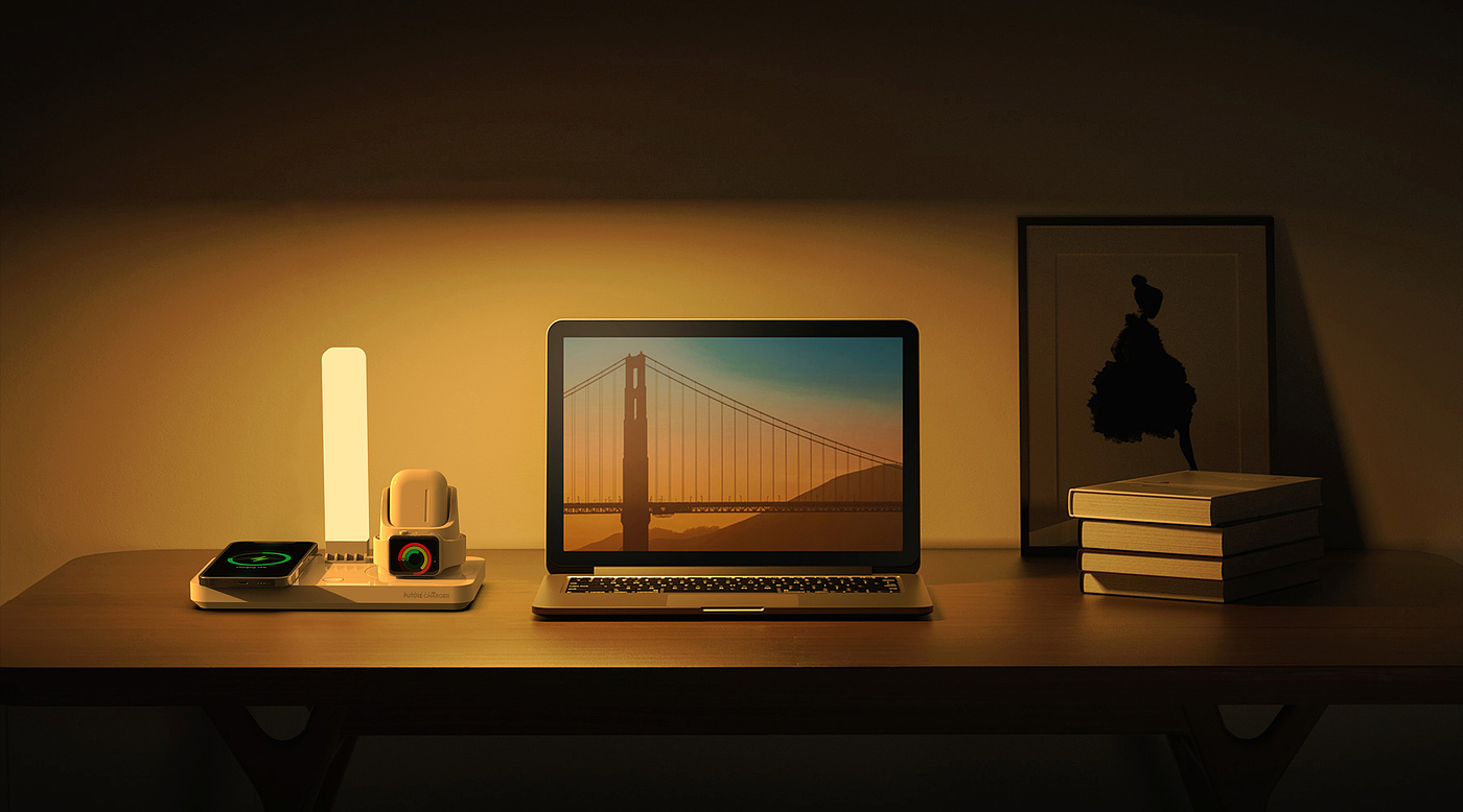 All-in-one table lamp wireless charging，