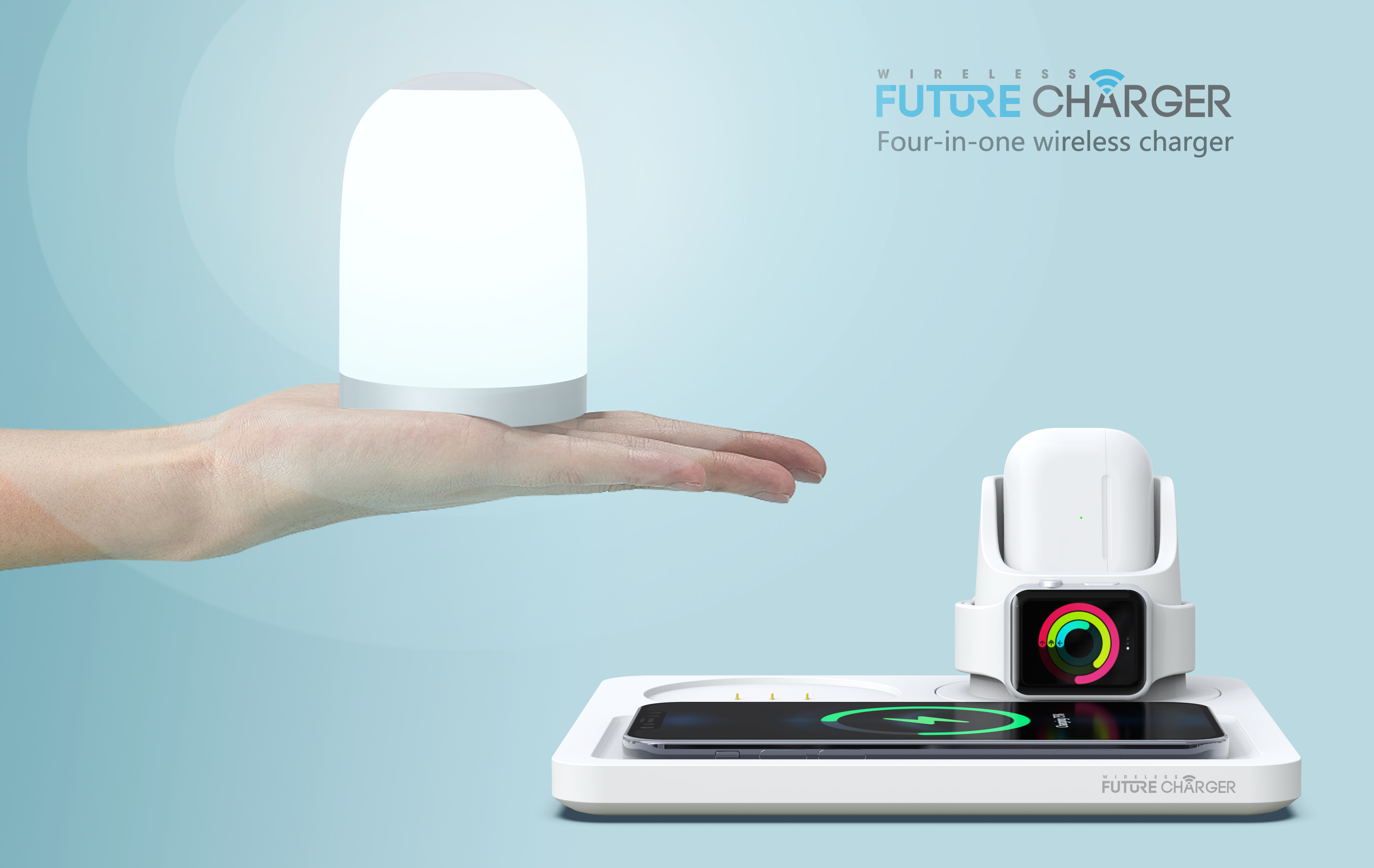 All-in-one night light wireless charging，