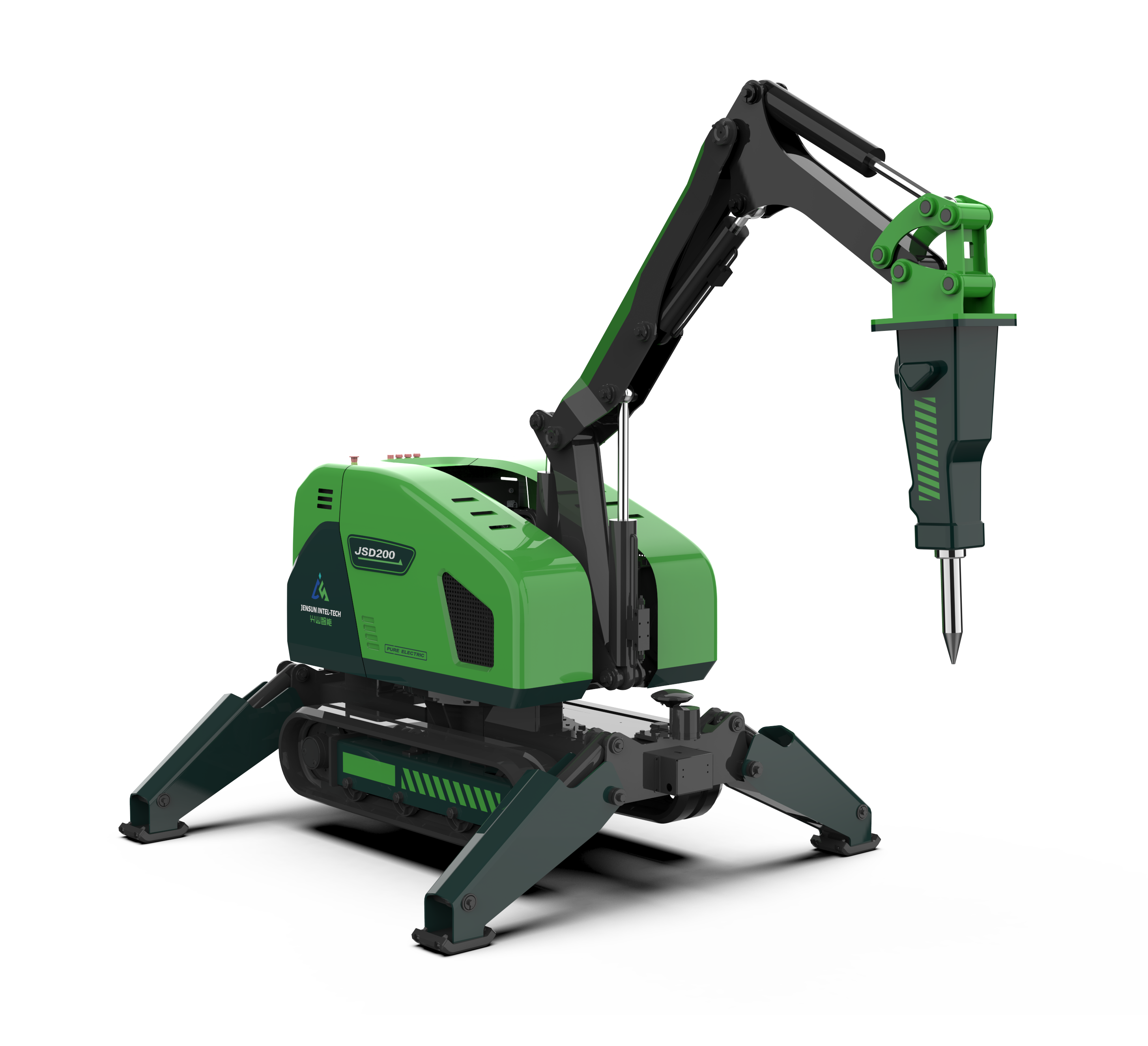 Unmanned demolition machine，Remote control，Unmanned control，Building demolition，metallurgical slagging，