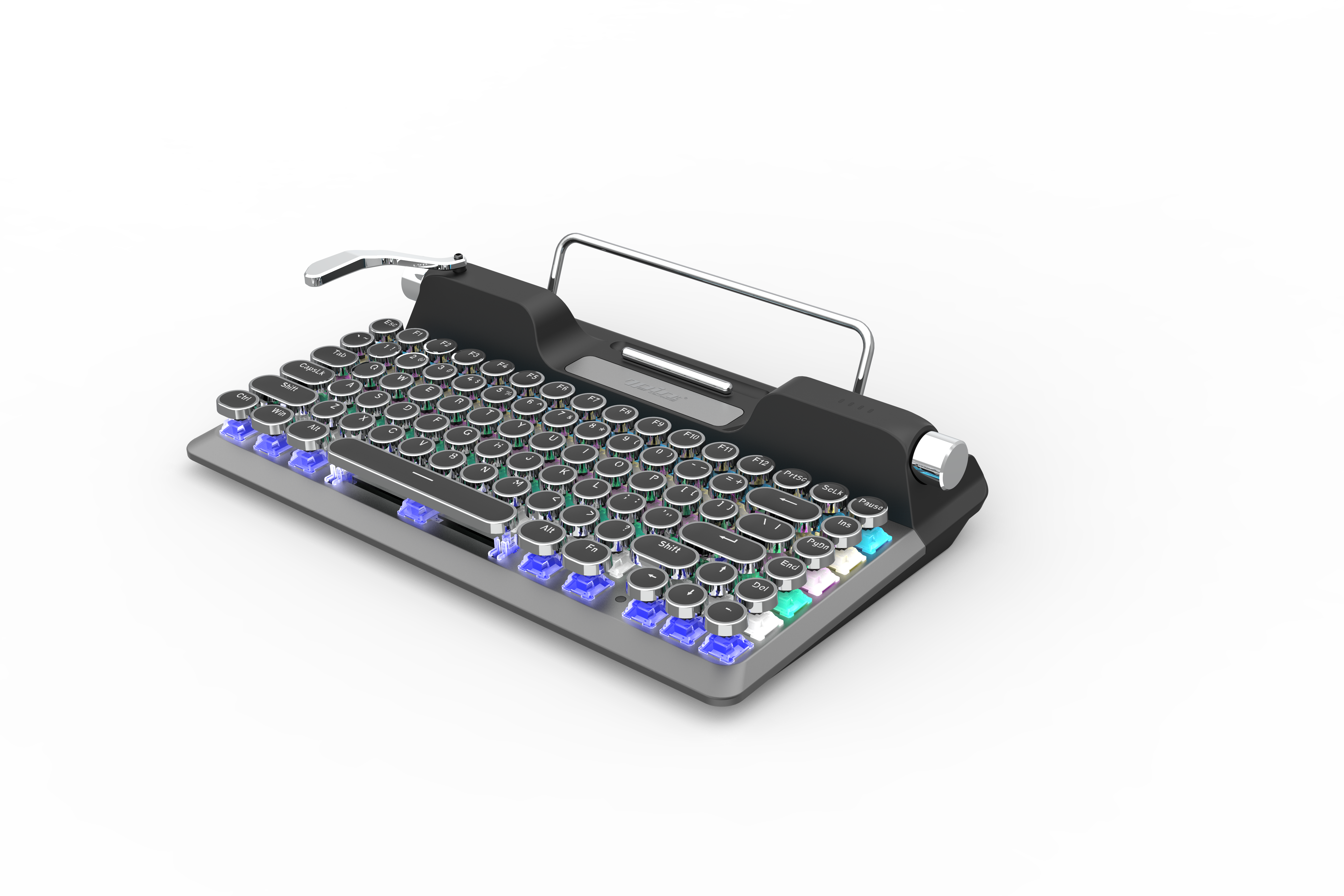 Retro Typewriter Keyboard，Round Key Cap，