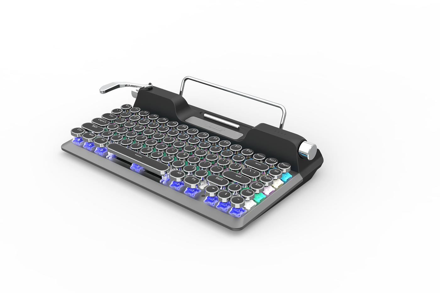 Retro Typewriter Keyboard，Round Key Cap，