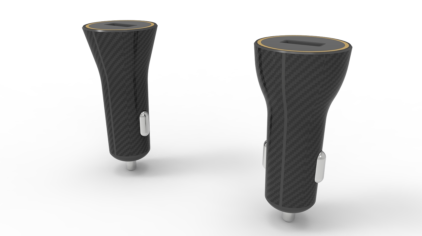 Quick charging QC3 0 cigarette lighter plug，Carbon fiber car charger universal quick charging，Carbon fiber with fast charging USB interface，