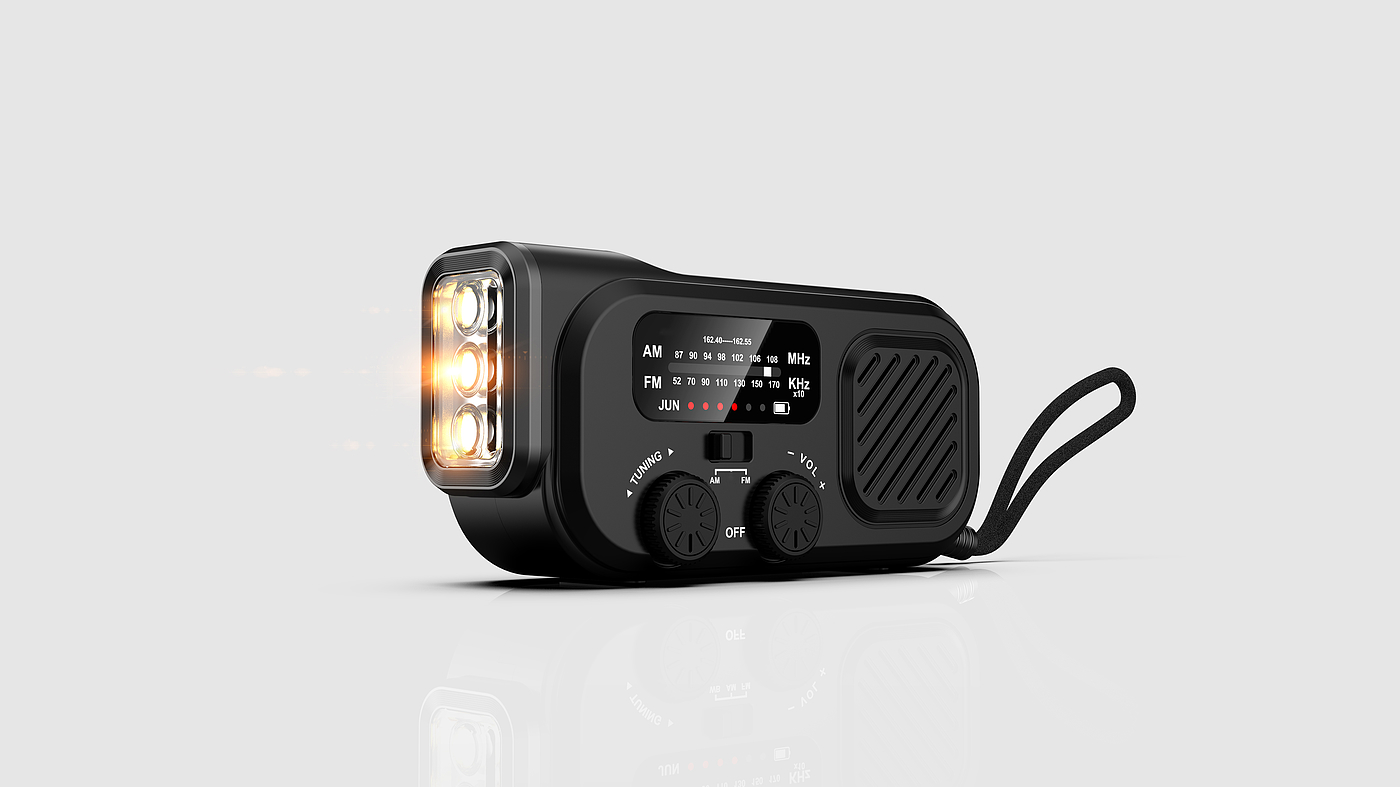 Flashlight，radio，outdoors，multi-function，