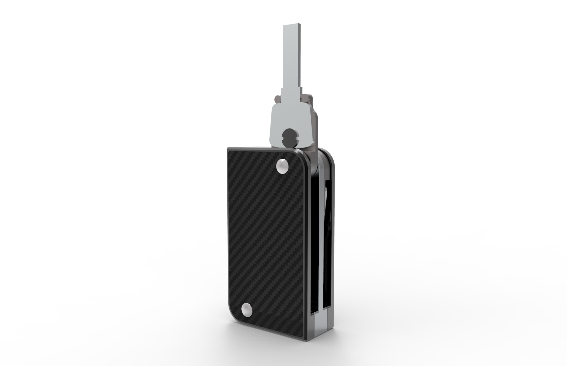 Carbon fiber decorative key bag，It can hold four keys，Built in GPS chip，