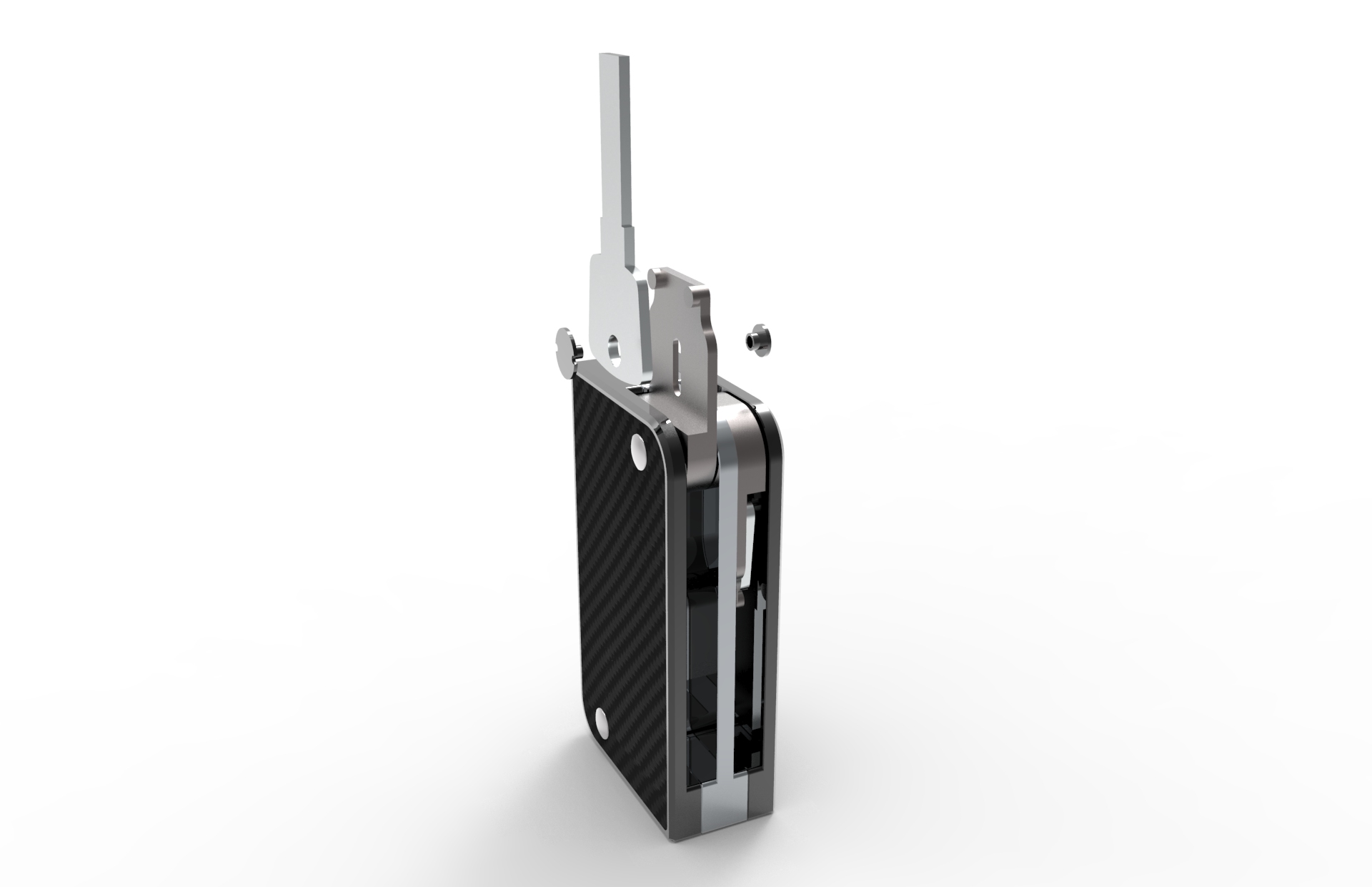 Carbon fiber decorative key bag，It can hold four keys，Built in GPS chip，